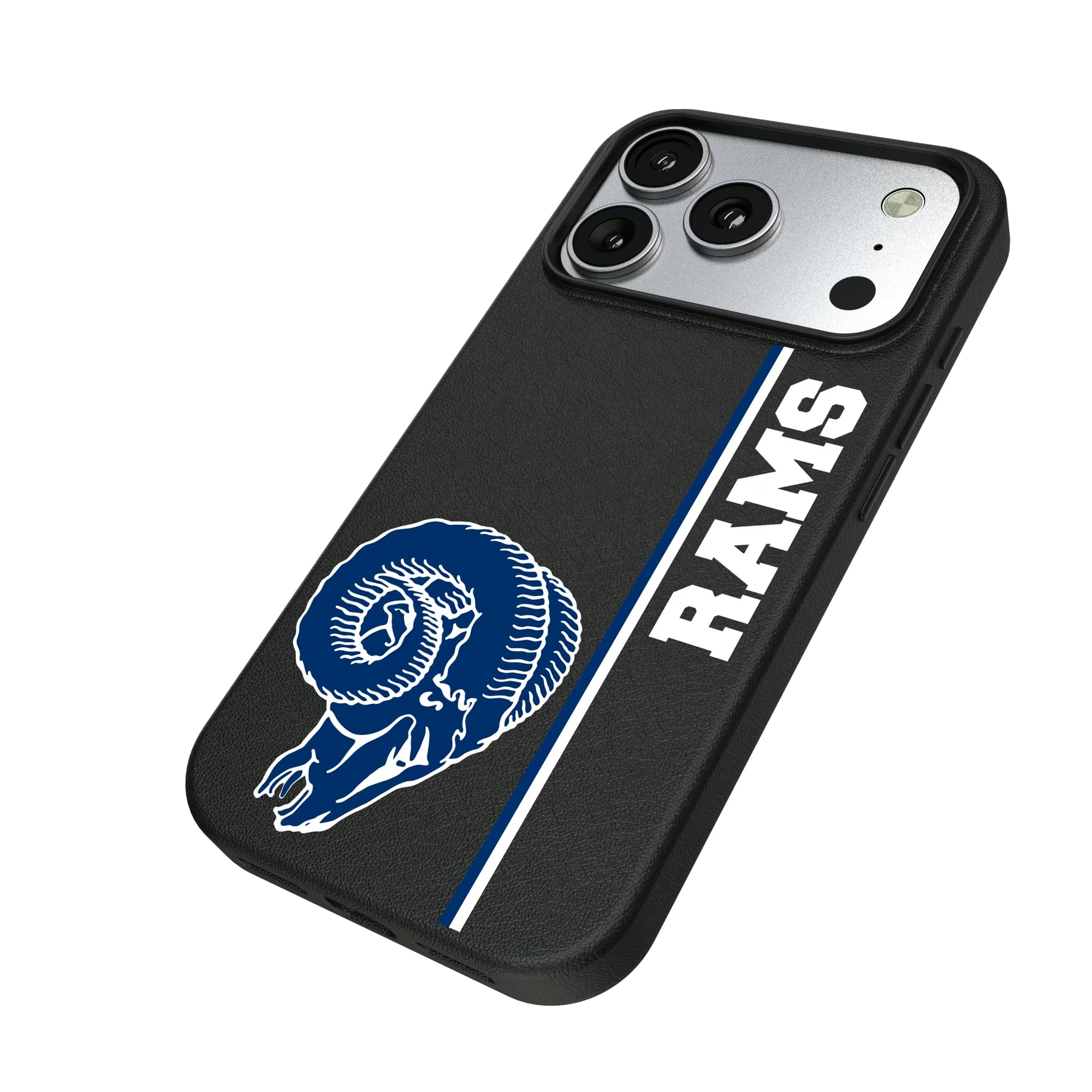 Los Angeles Rams Historic Collection Sidebar iPhone MagSafe Compatible Phone Case for Apple iPhone - Isometric View#Device_iPhone 17 Pro