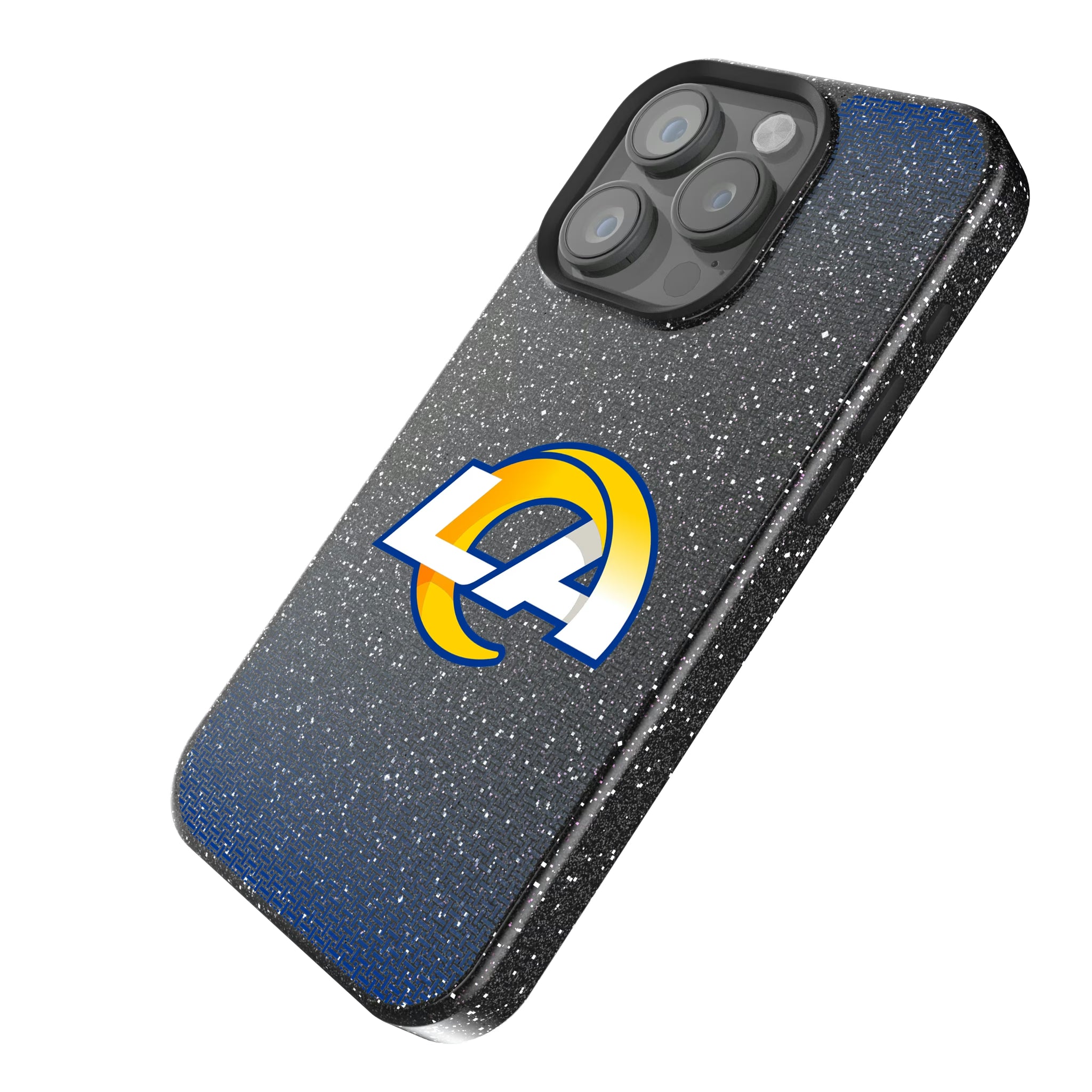 Los Angeles Rams Linen iPhone Bling Phone Case for Apple iPhone - Isometric View