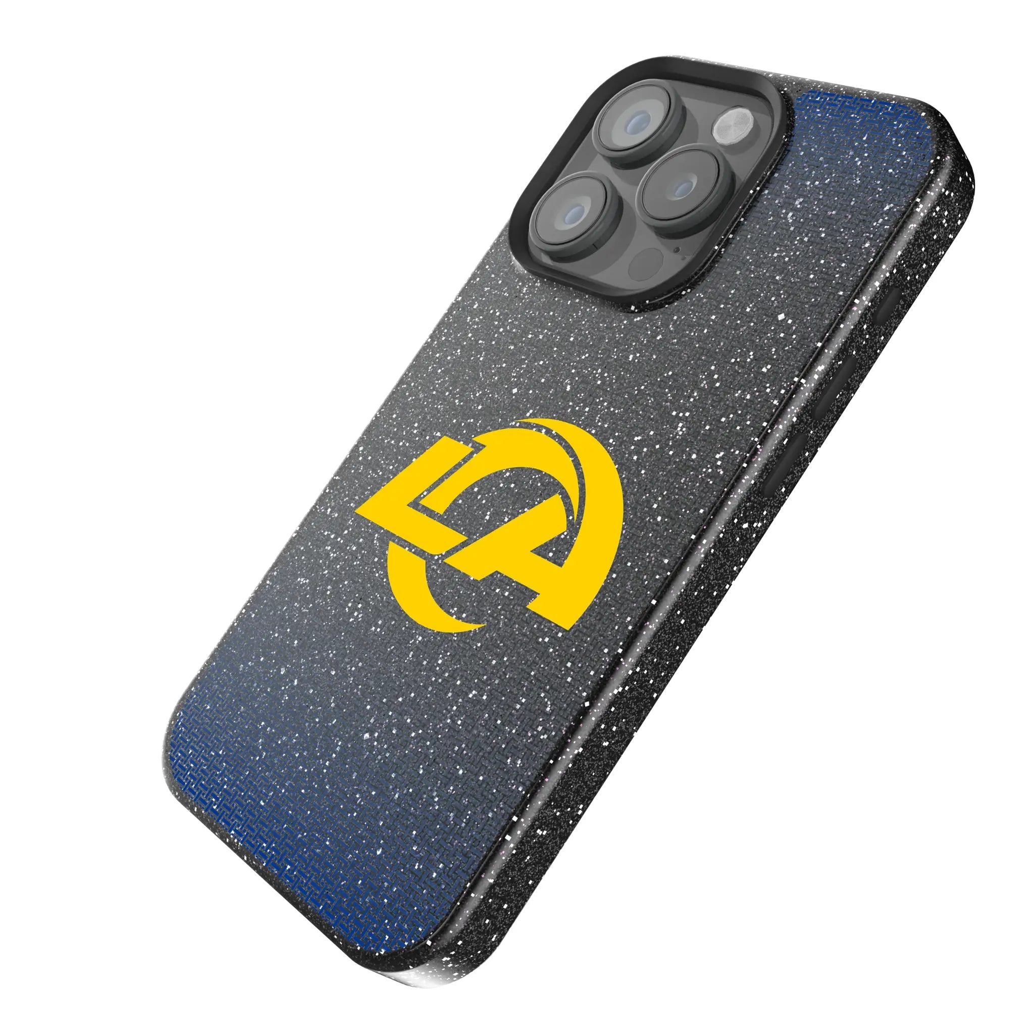 Los Angeles Rams Linen iPhone Bling Phone Case for Apple iPhone - Isometric View