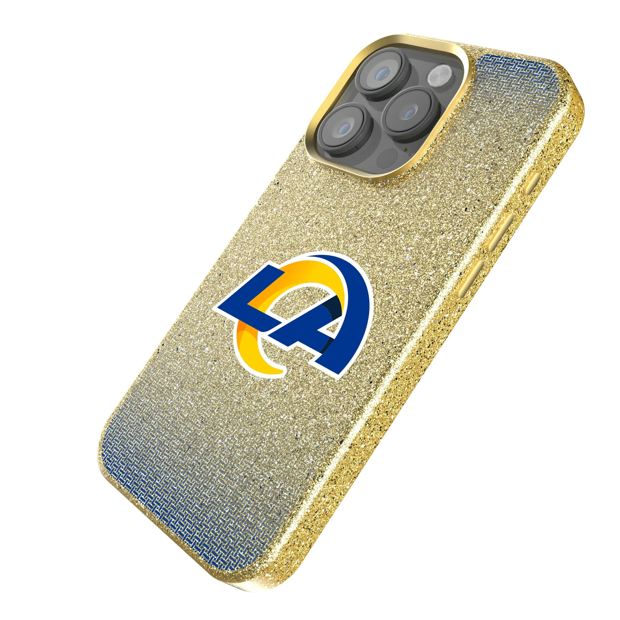 Los Angeles Rams Linen iPhone Bling Phone Case for Apple iPhone - Isometric View