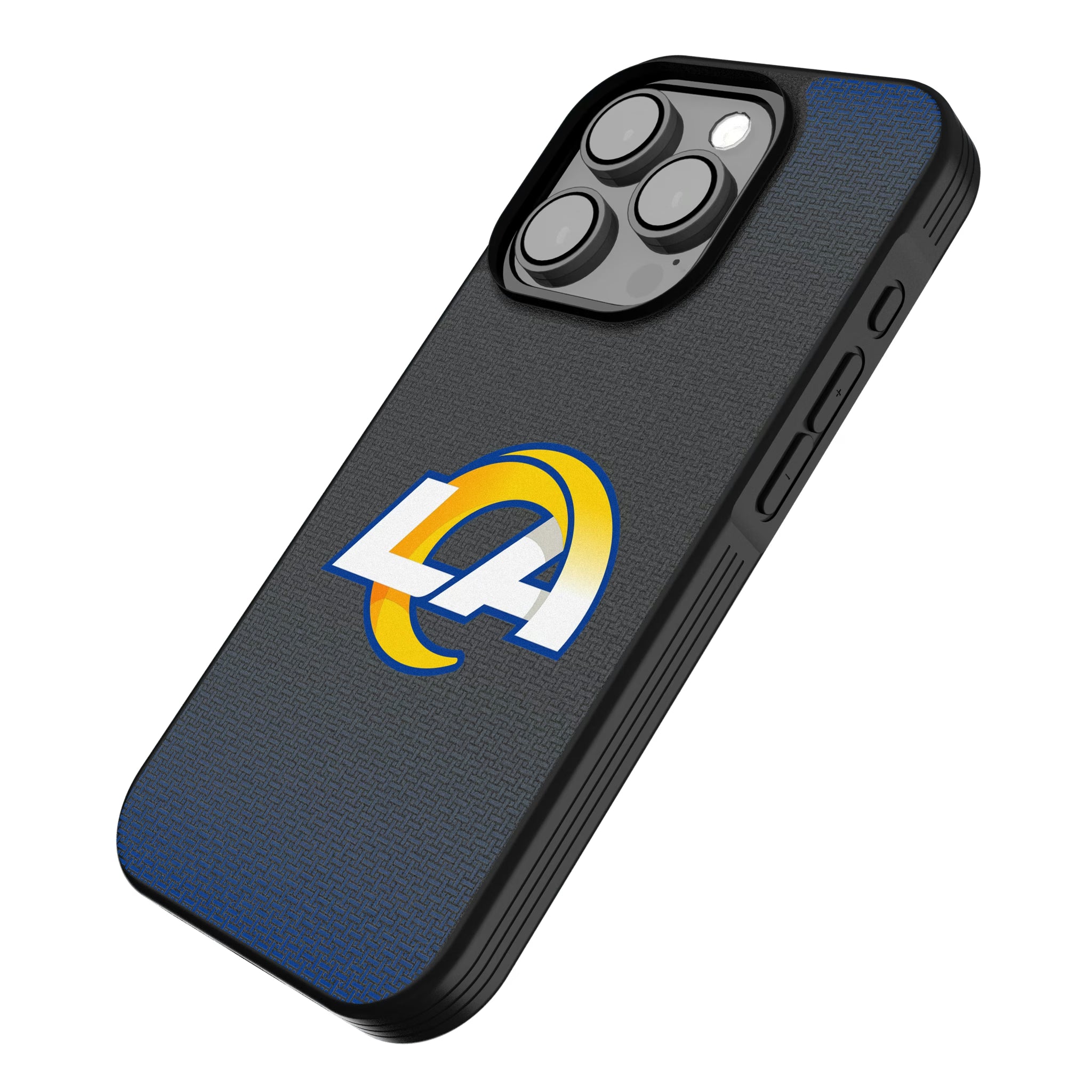 Los Angeles Rams Linen iPhone Bump Phone Case for Apple iPhone - Isometric View