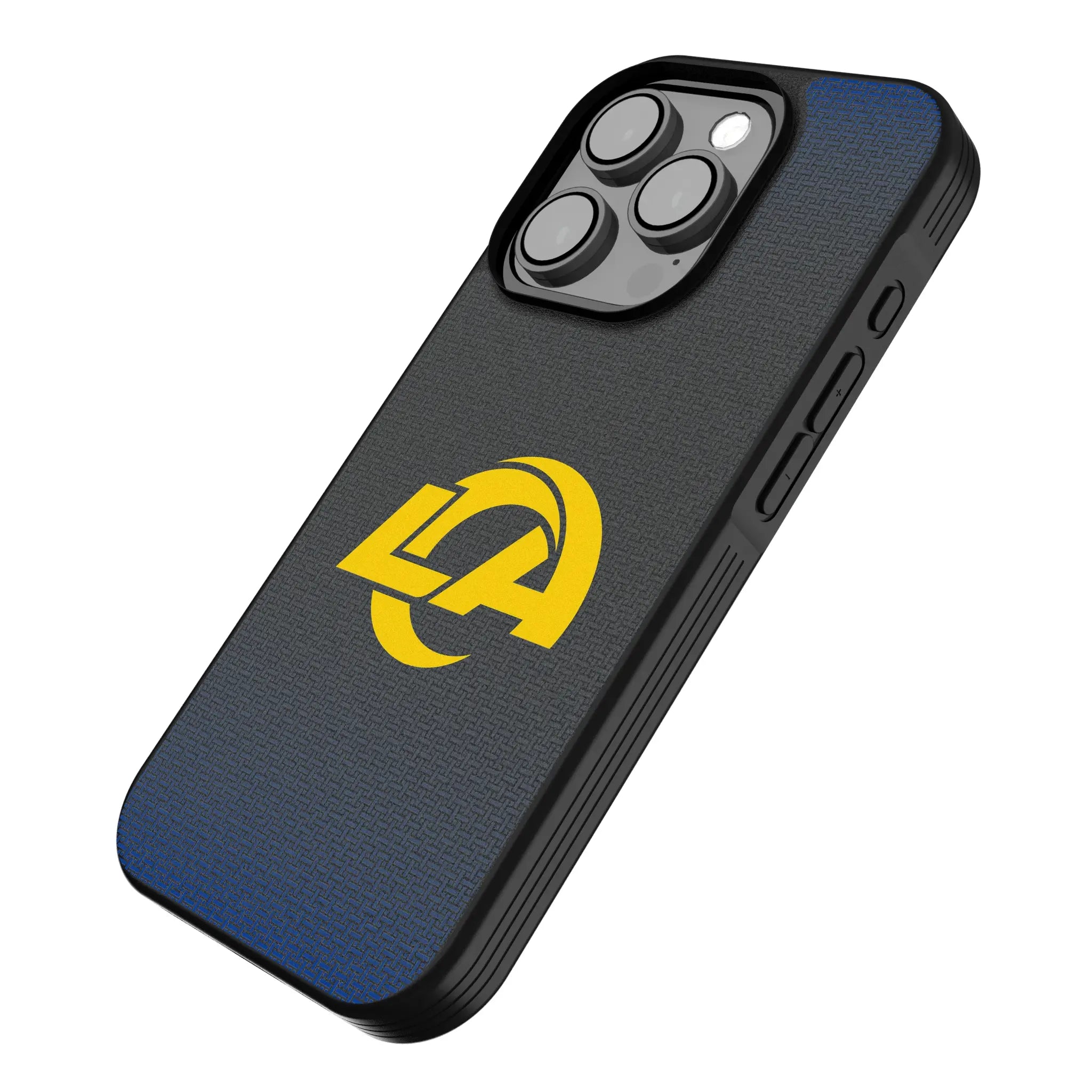 Los Angeles Rams Linen iPhone Bump Phone Case for Apple iPhone - Isometric View