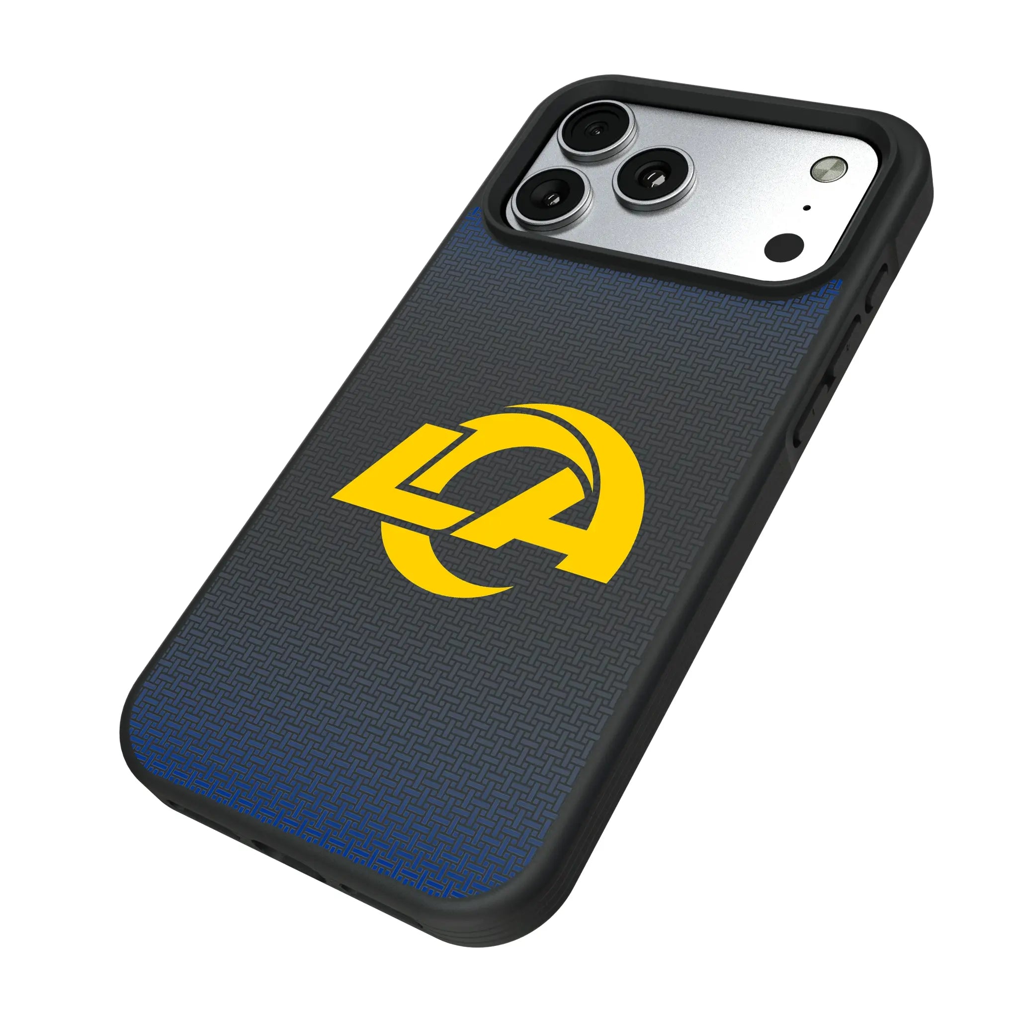 Los Angeles Rams Linen iPhone Bump Phone Case for Apple iPhone - Isometric View#Device_iPhone 17 Pro Max