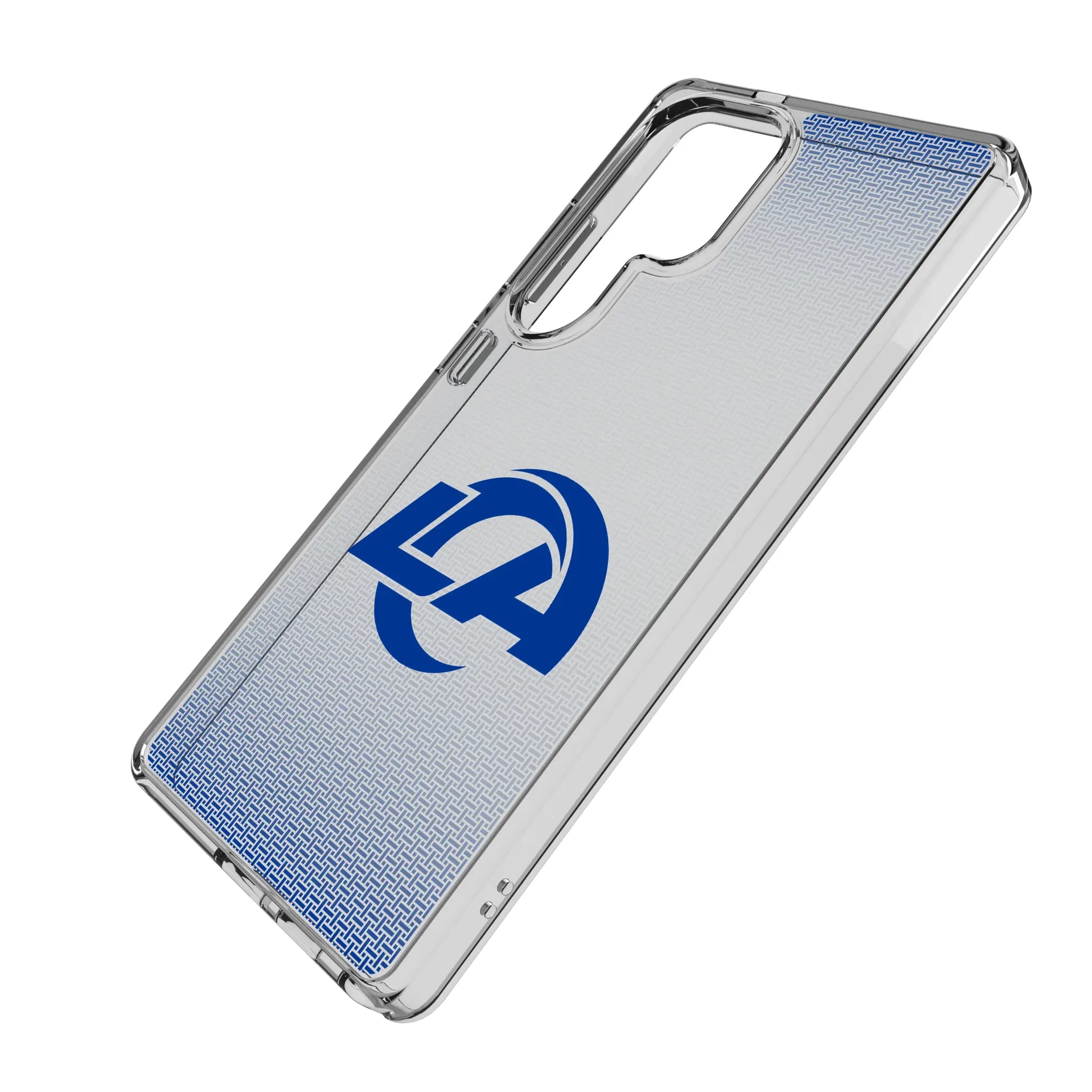 Los Angeles Rams Linen Galaxy Clear Phone Case for Samsung Galaxy - Isometric View#Device_Galaxy S25 Ultra