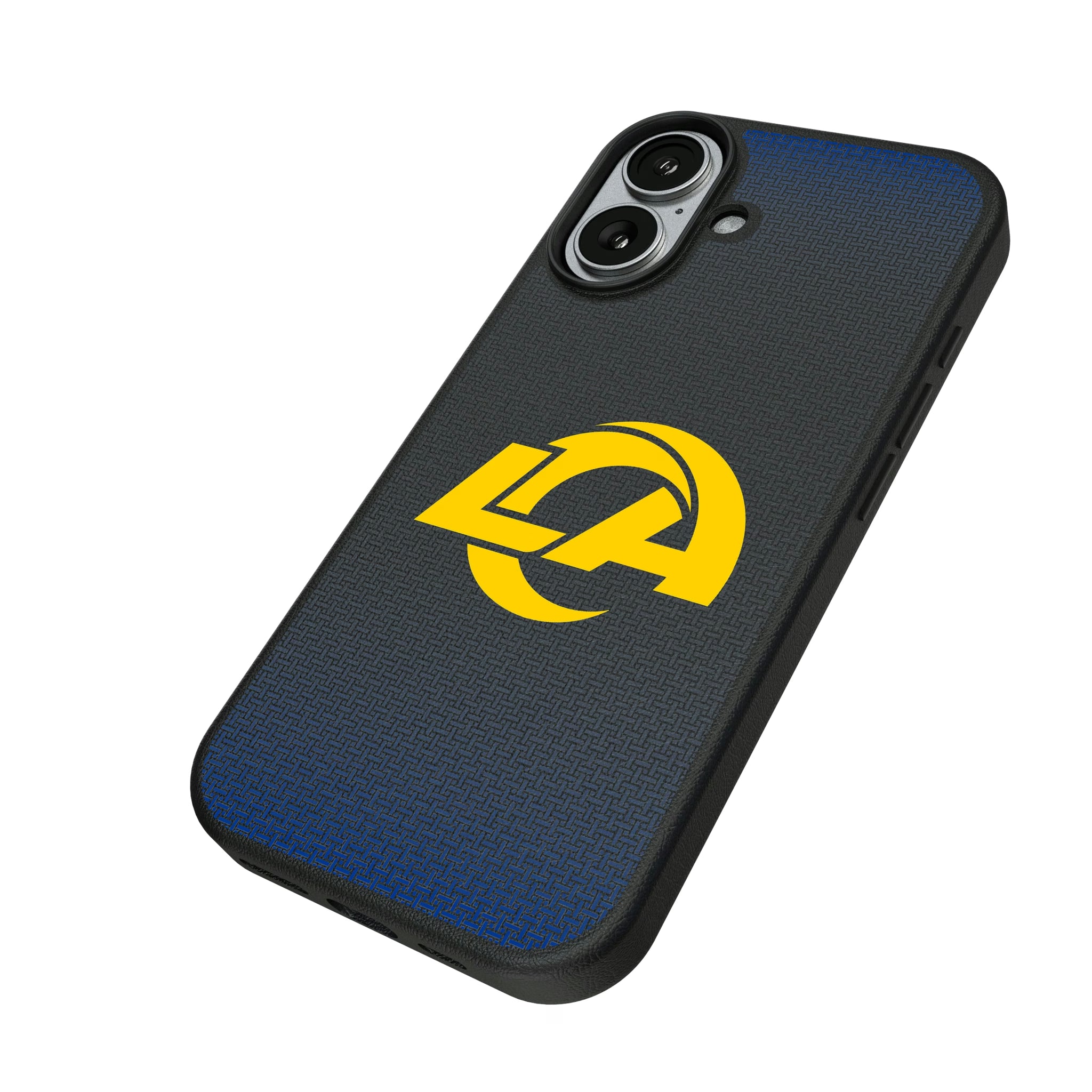 Los Angeles Rams Linen iPhone MagSafe Compatible Phone Case for Apple iPhone - Isometric View#Device_iPhone 17