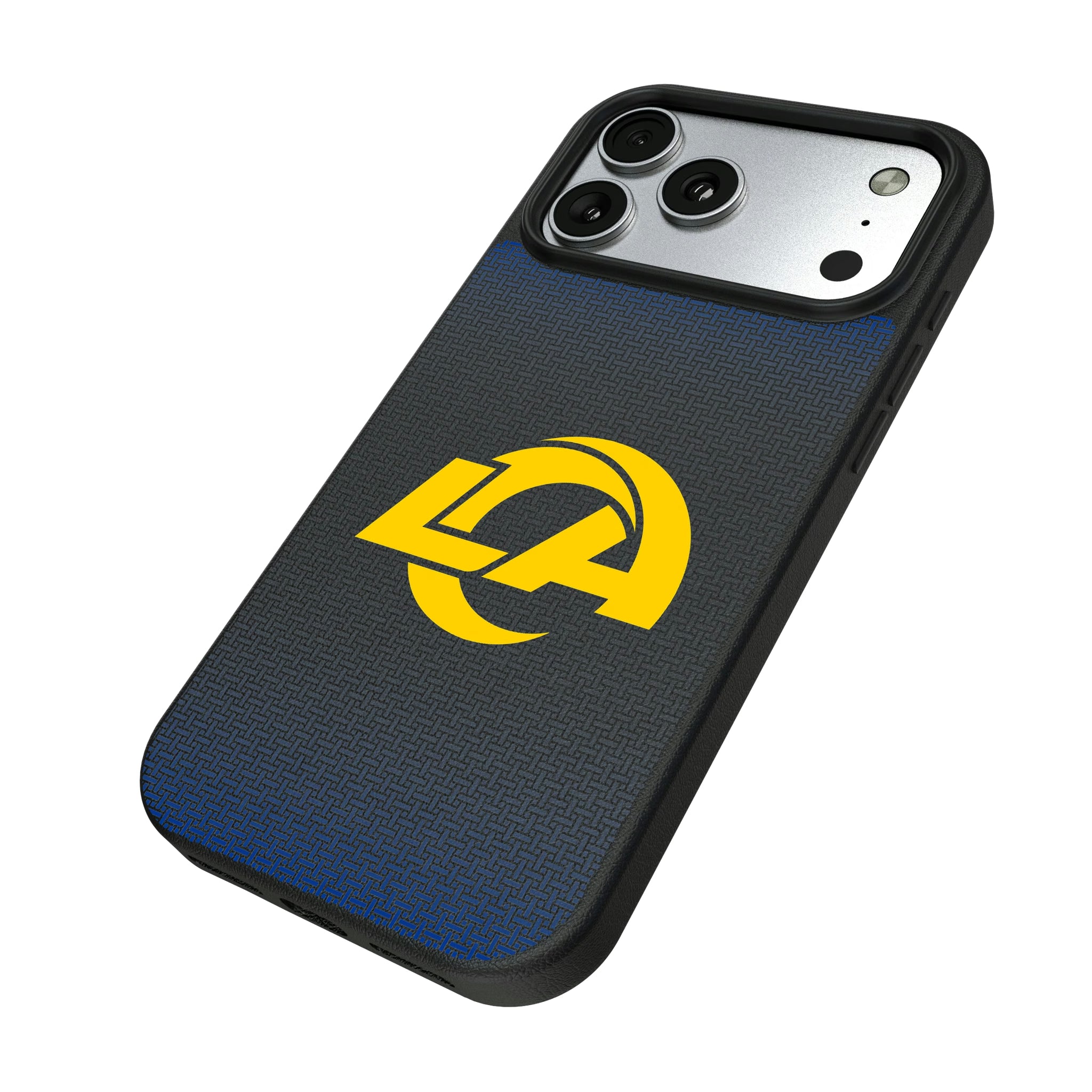 Los Angeles Rams Linen iPhone MagSafe Compatible Phone Case for Apple iPhone - Isometric View#Device_iPhone 17 Pro Max