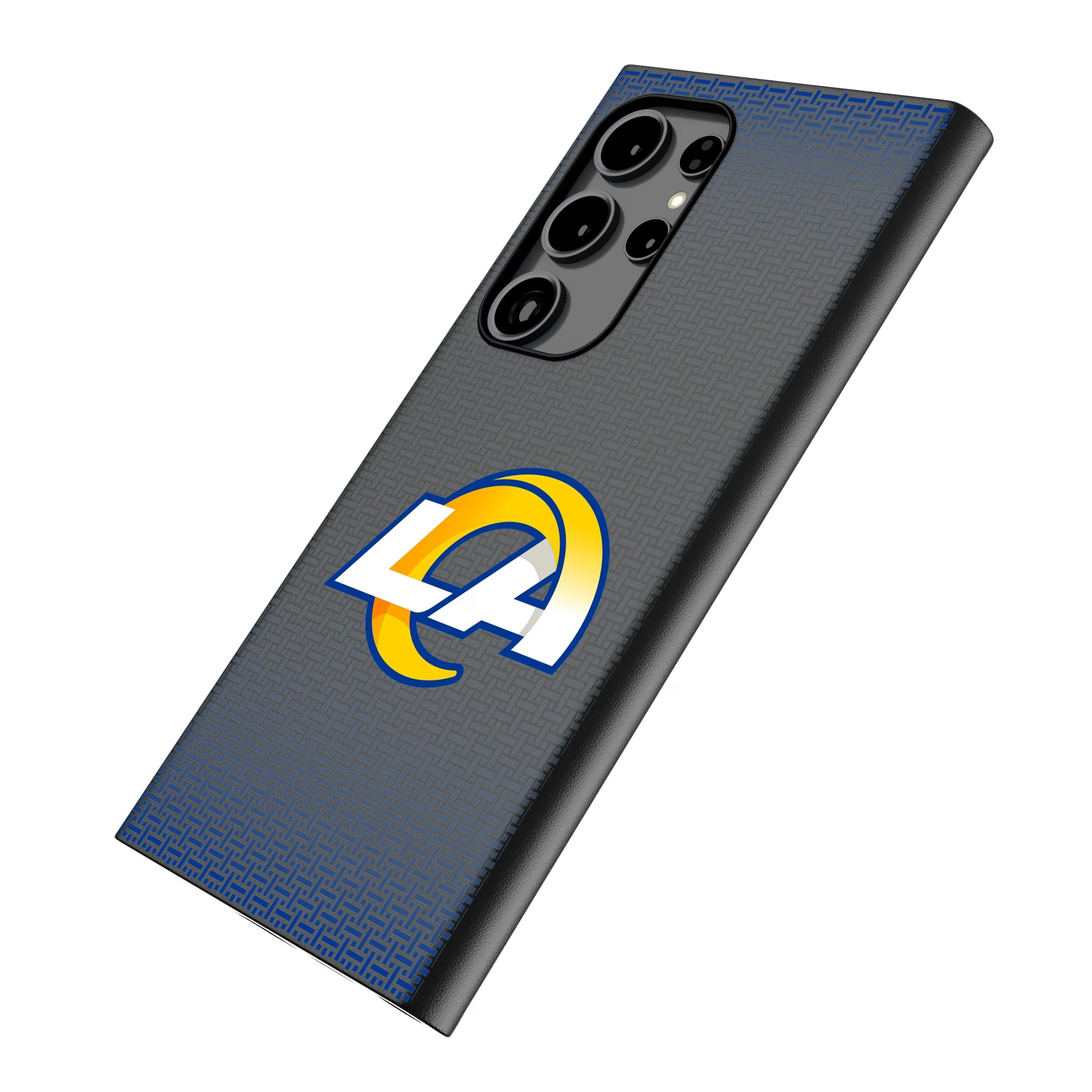 Los Angeles Rams Linen Galaxy MagSafe Compatible Phone Case for Samsung Galaxy - Isometric View