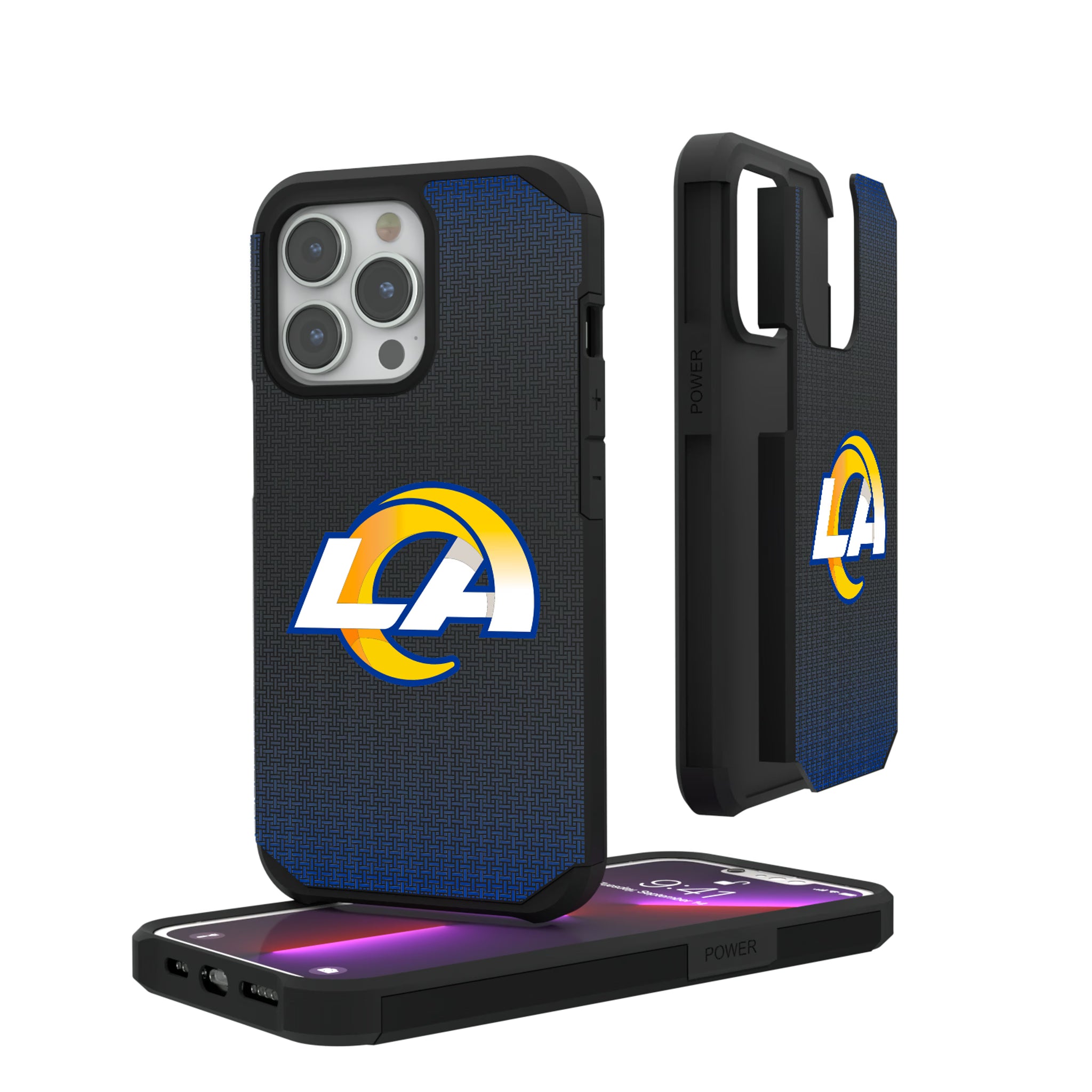 Los Angeles Rams Linen iPhone Rugged Phone Case for Apple iPhone#Device_iPhone 13 Pro