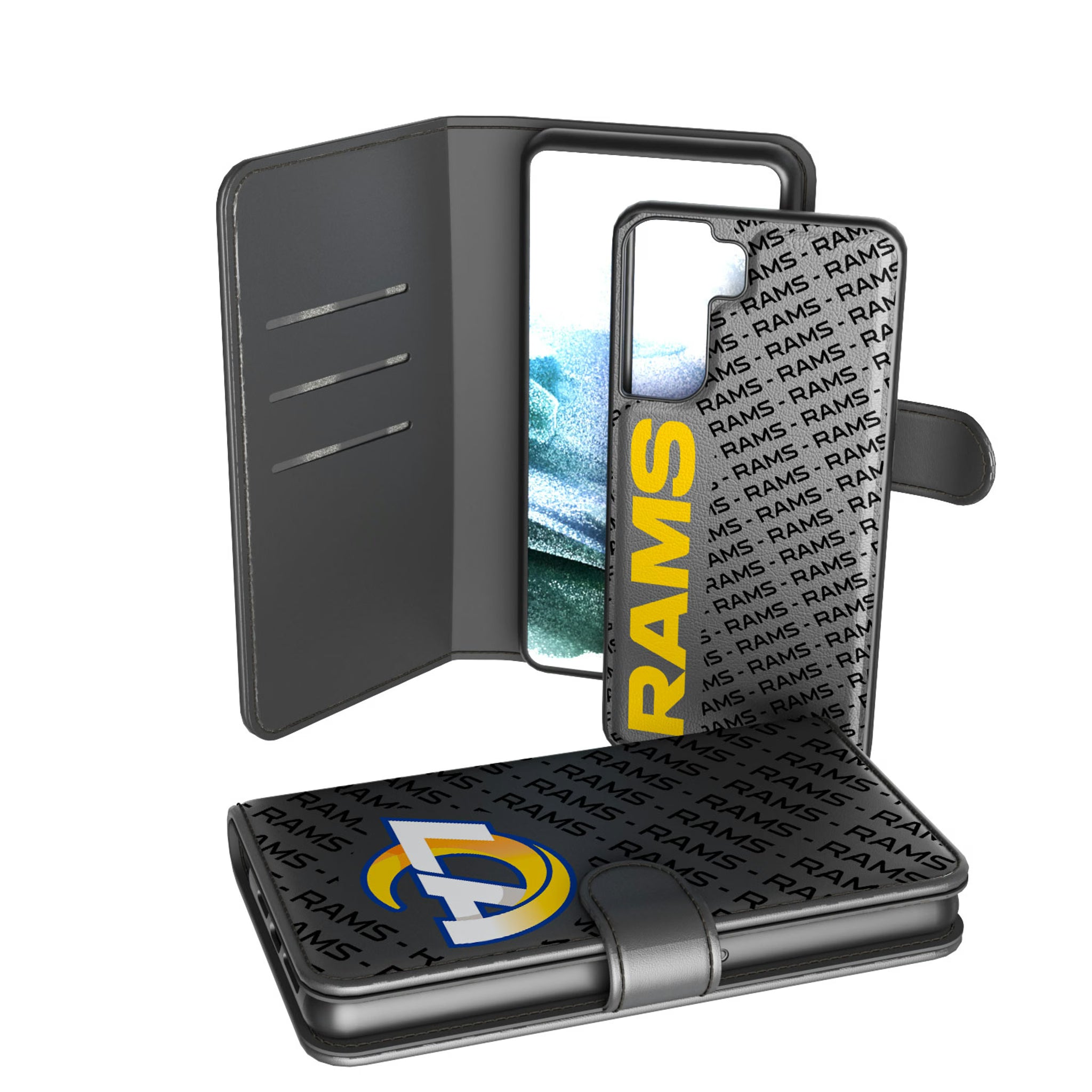 Los Angeles Rams Monocolor Tilt Galaxy Wallet Phone Case for Samsung Galaxy