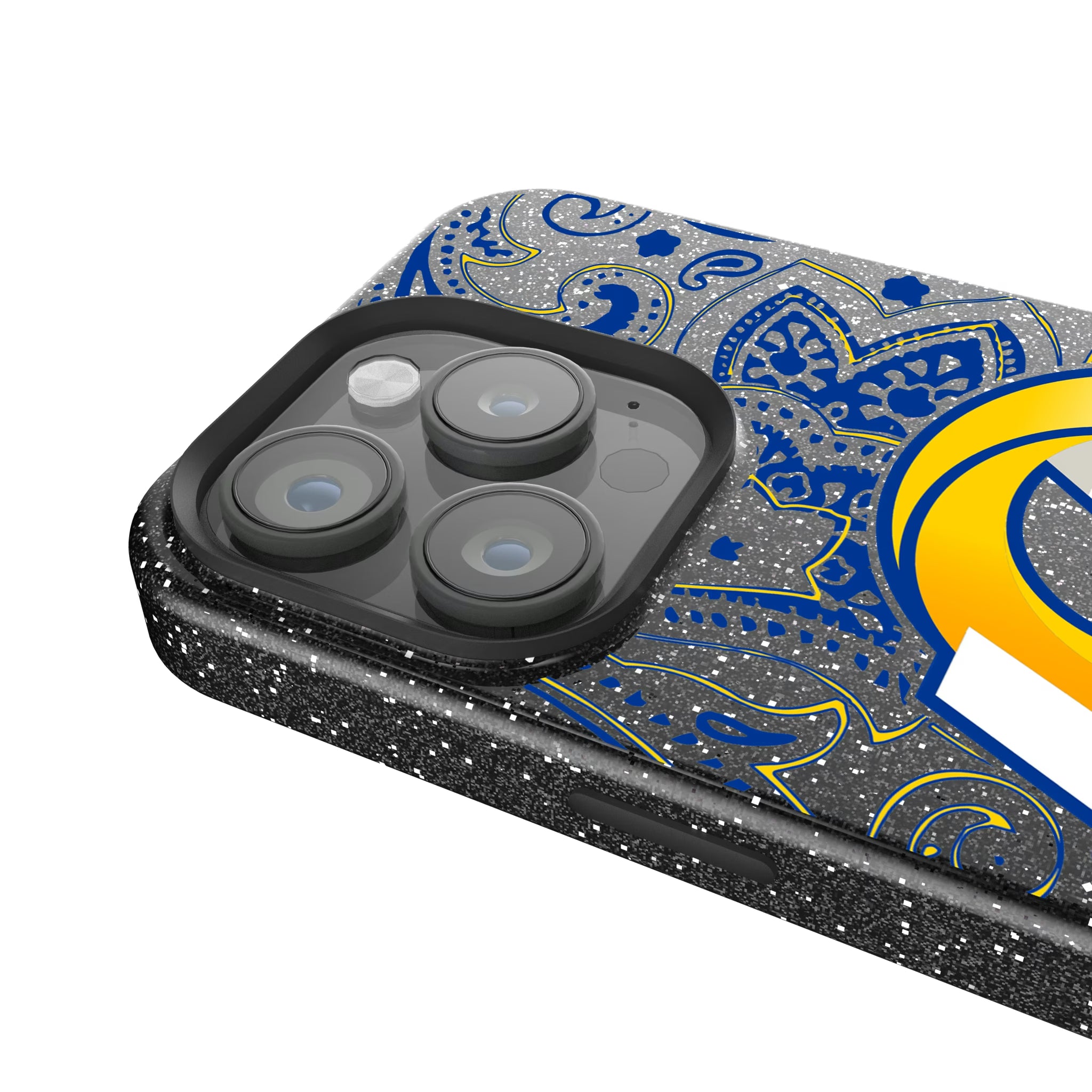 Los Angeles Rams Paisley iPhone Bling Phone Case for Apple iPhone - Detail