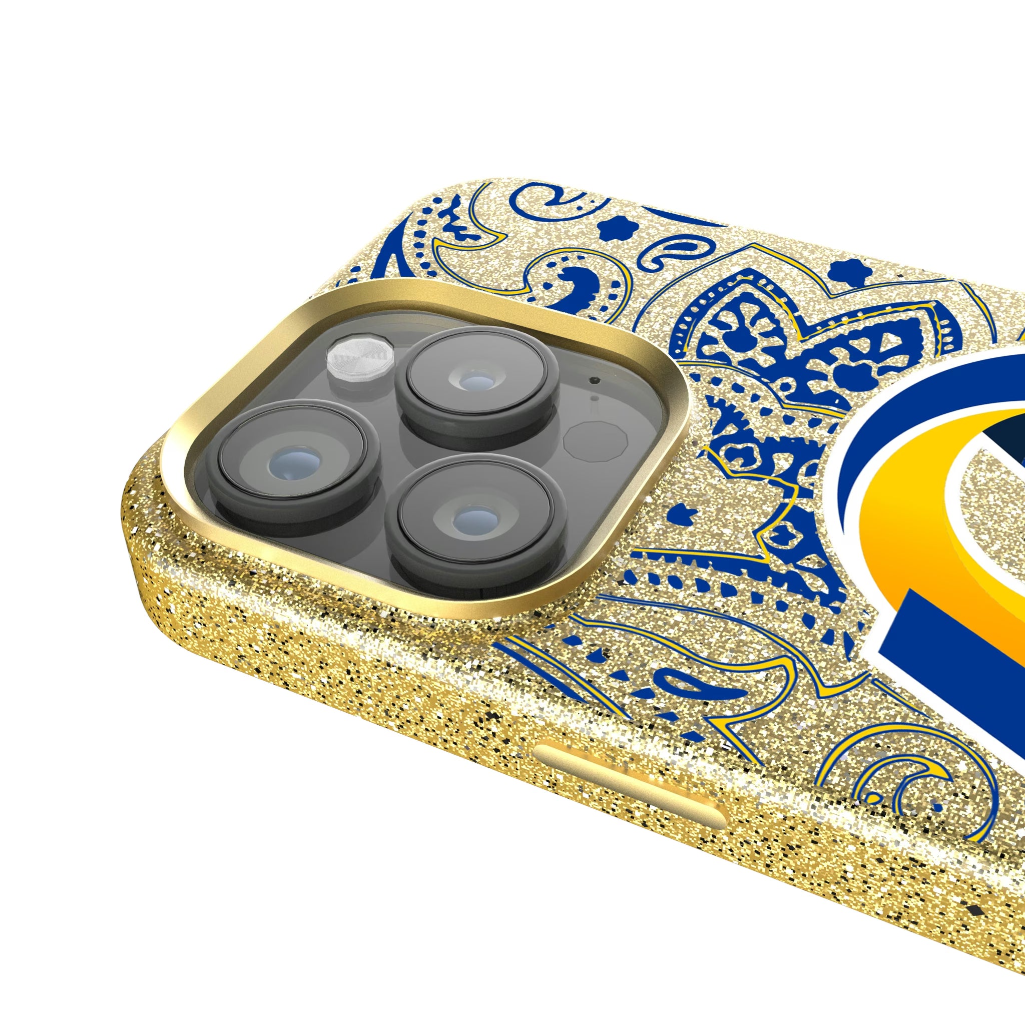 Los Angeles Rams Paisley iPhone Bling Phone Case for Apple iPhone - Detail