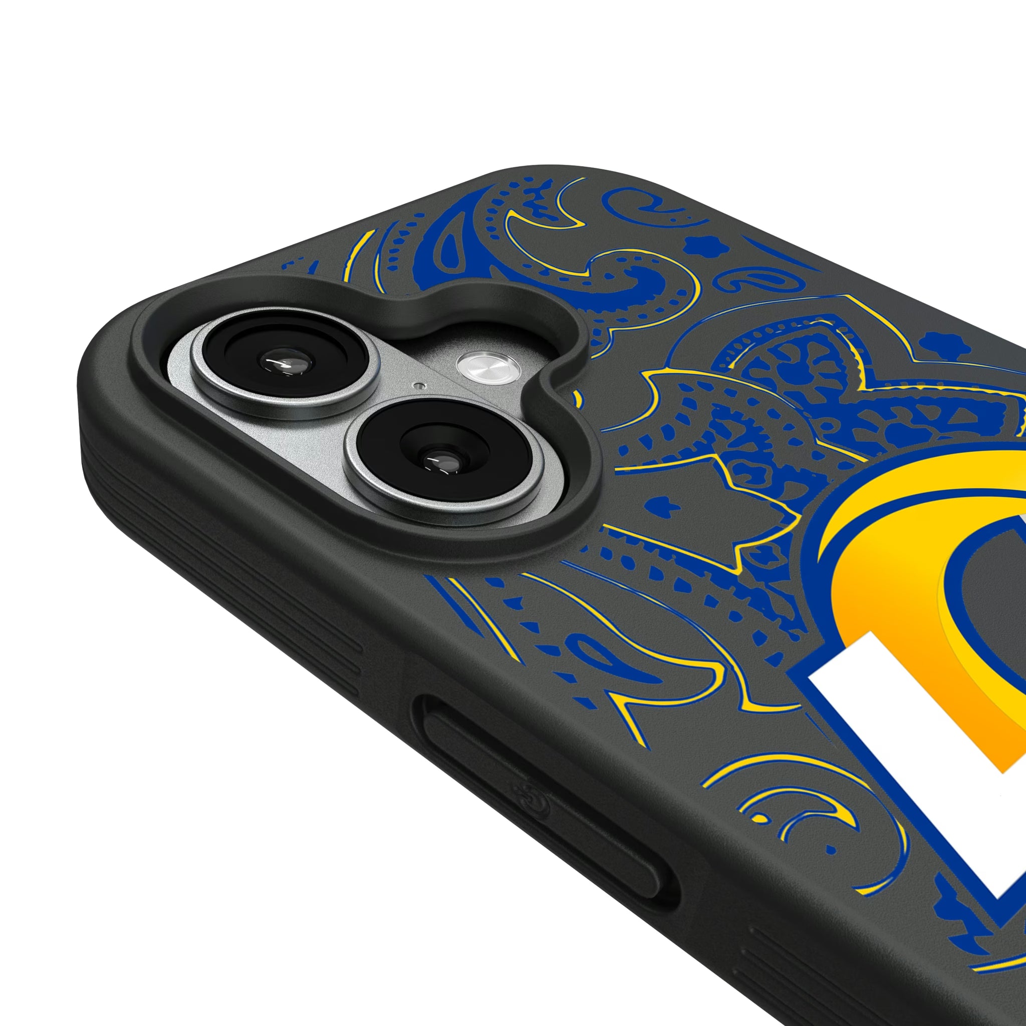 Los Angeles Rams Paisley iPhone Bump Phone Case for Apple iPhone - Detail#Device_iPhone 17