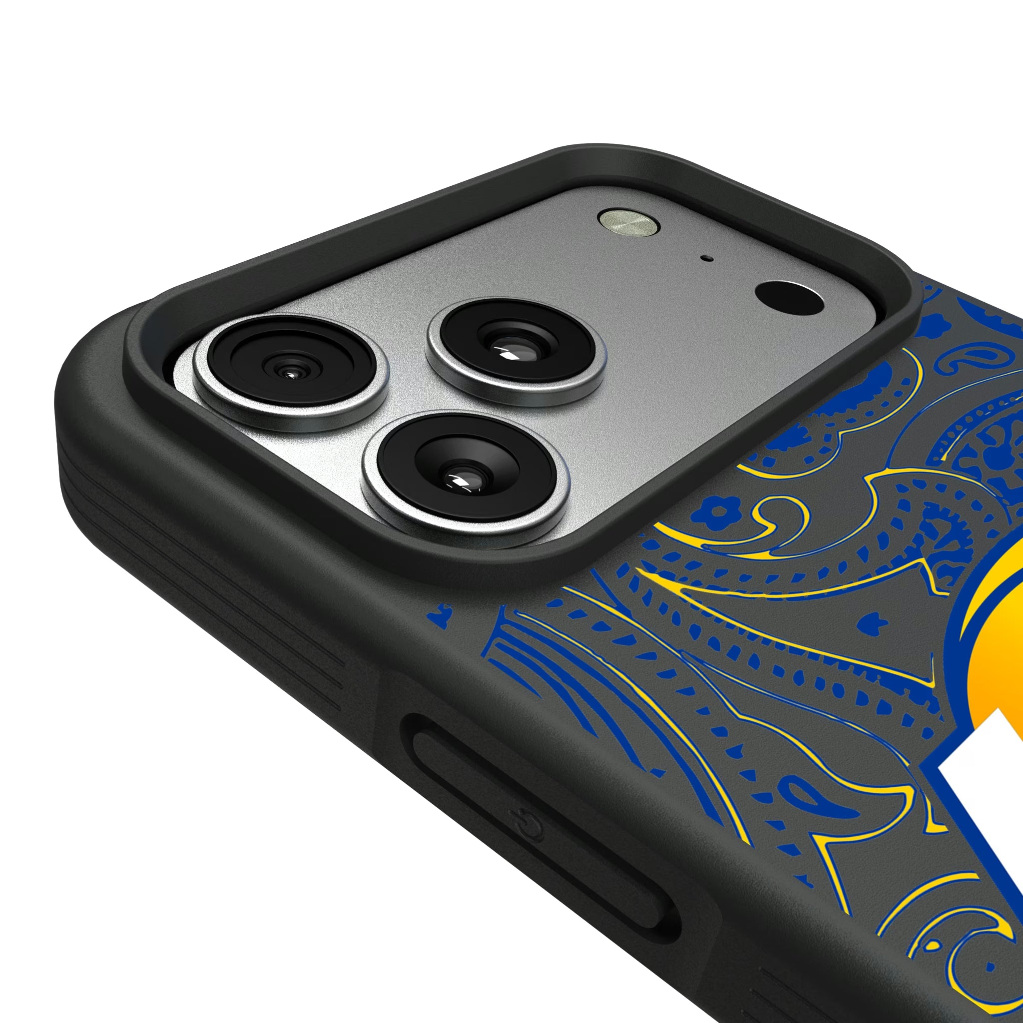 Los Angeles Rams Paisley iPhone Bump Phone Case for Apple iPhone - Detail#Device_iPhone 17 Pro Max