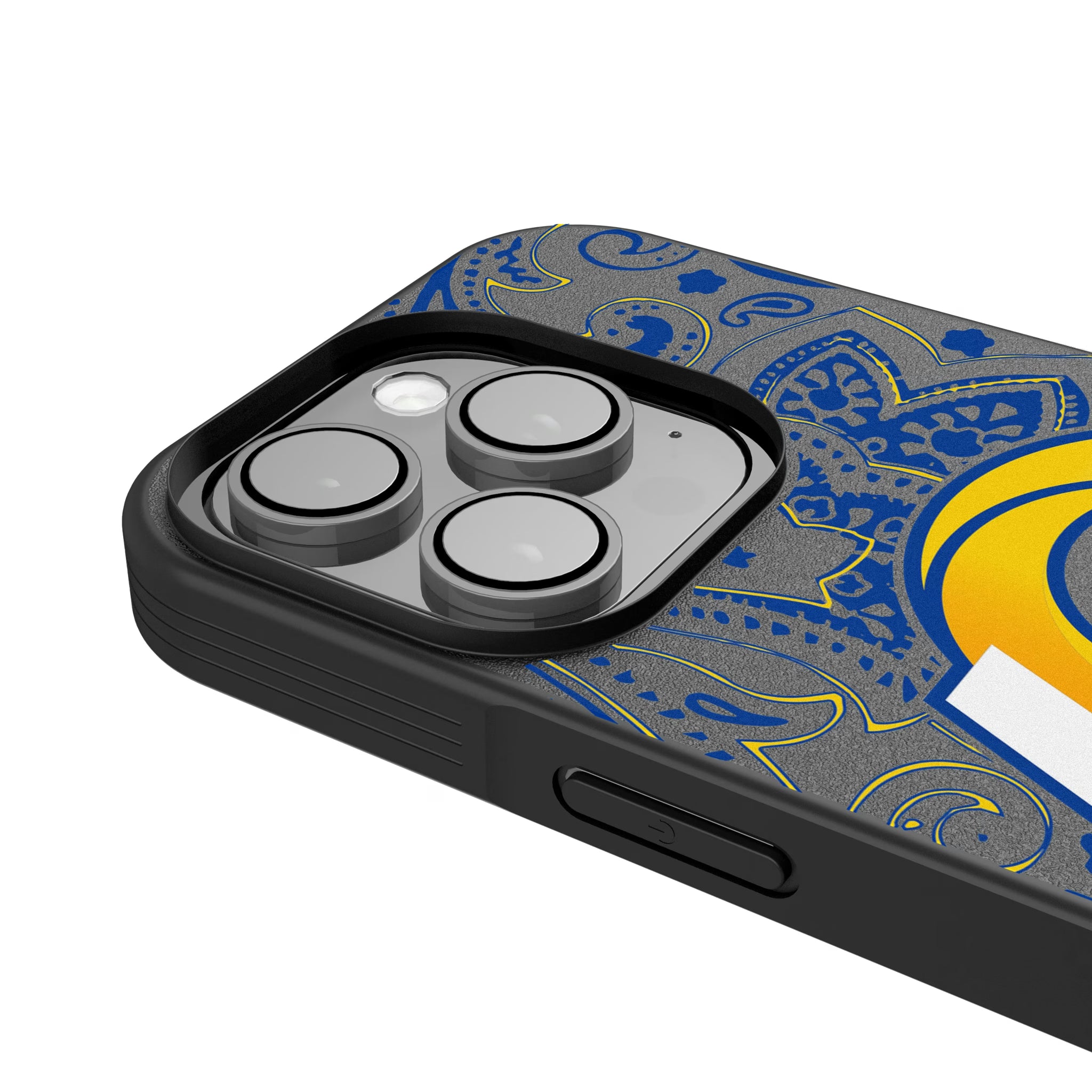 Los Angeles Rams Paisley iPhone Bump Phone Case for Apple iPhone - Detail