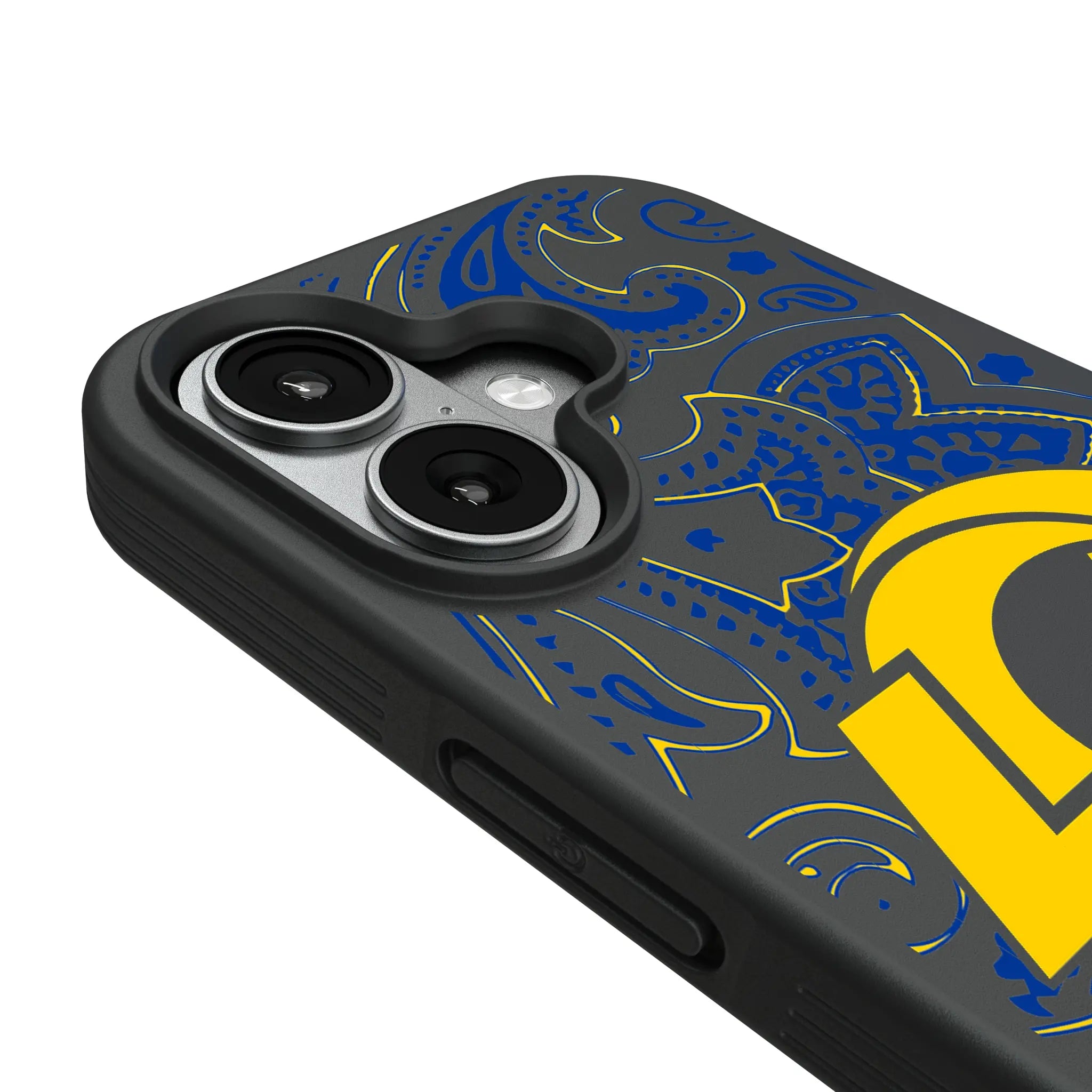 Los Angeles Rams Paisley iPhone Bump Phone Case for Apple iPhone - Detail#Device_iPhone 17