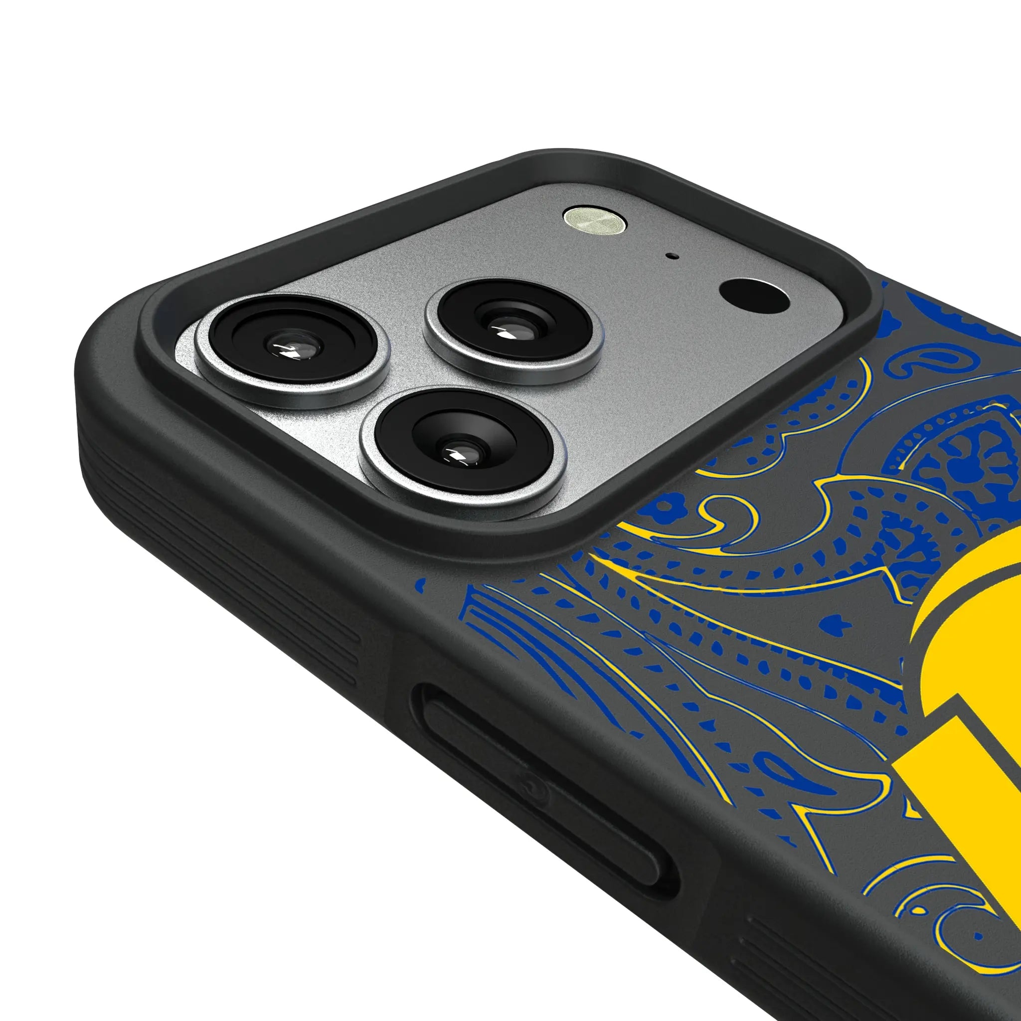 Los Angeles Rams Paisley iPhone Bump Phone Case for Apple iPhone - Detail#Device_iPhone 17 Pro