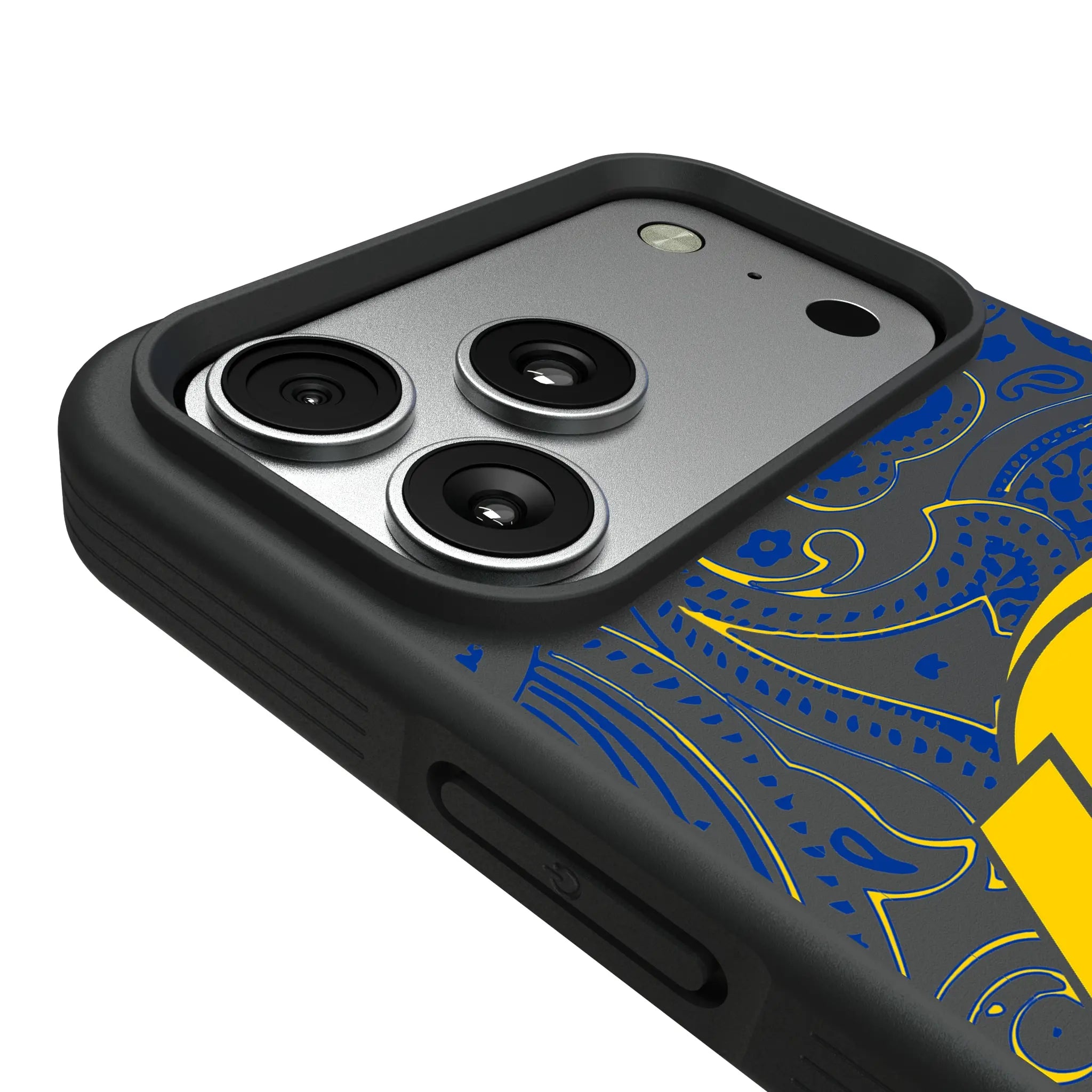Los Angeles Rams Paisley iPhone Bump Phone Case for Apple iPhone - Detail#Device_iPhone 17 Pro Max