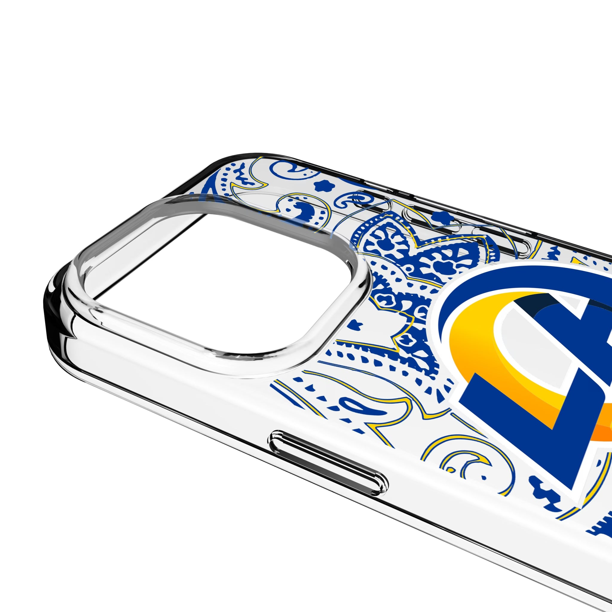 Los Angeles Rams Paisley iPhone Clear Phone Case for Apple iPhone - Detail