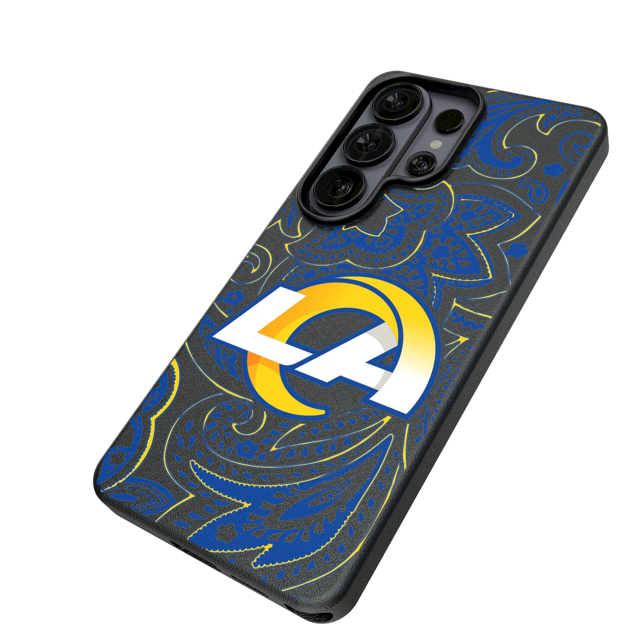 Los Angeles Rams Paisley Galaxy MagSafe Compatible Phone Case for Samsung Galaxy - Isometric View