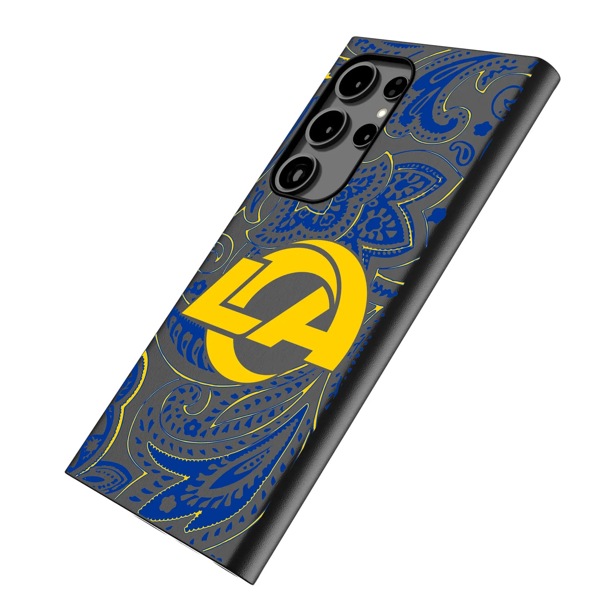 Los Angeles Rams Paisley Galaxy MagSafe Compatible Phone Case for Samsung Galaxy - Isometric View