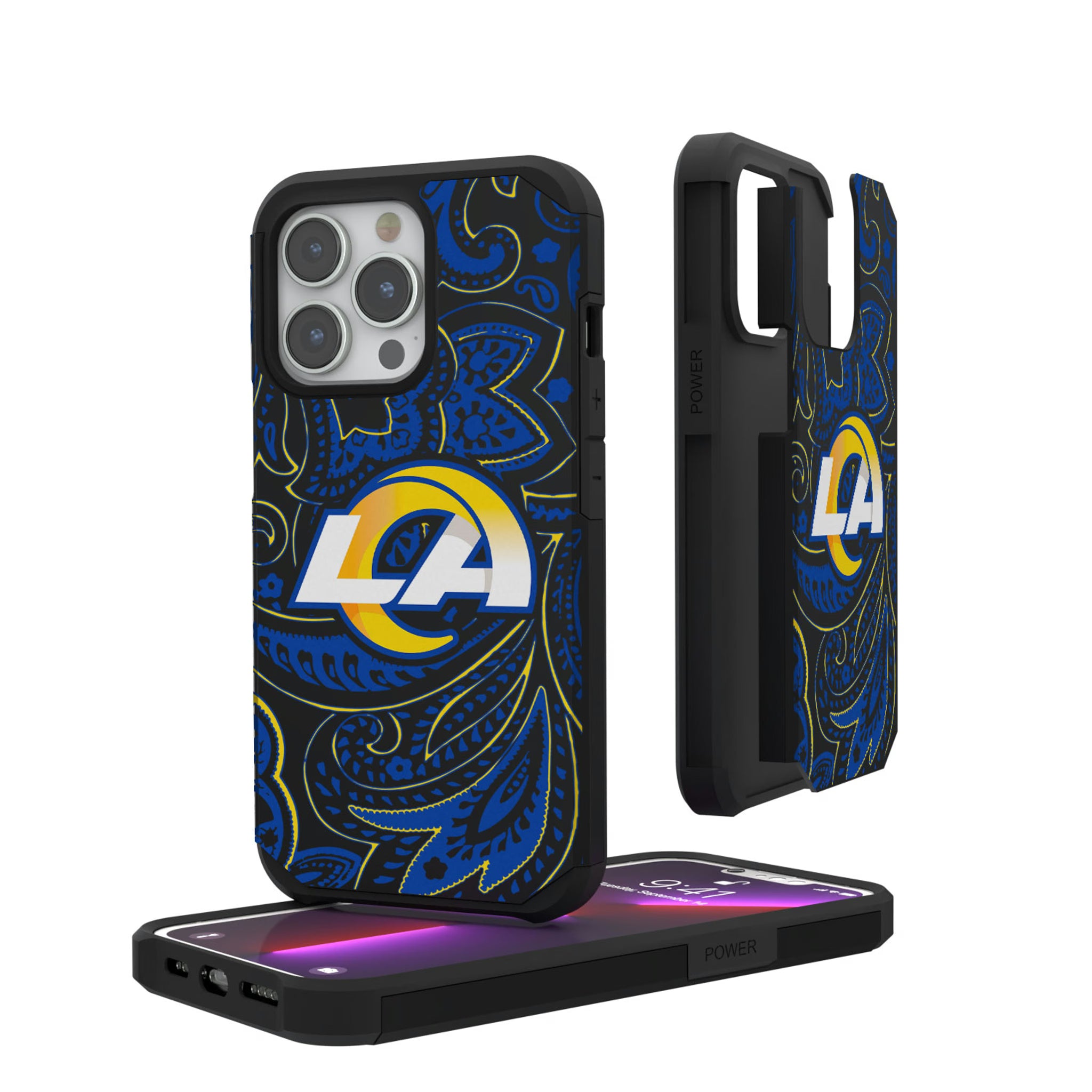 Los Angeles Rams Paisley iPhone Rugged Phone Case for Apple iPhone