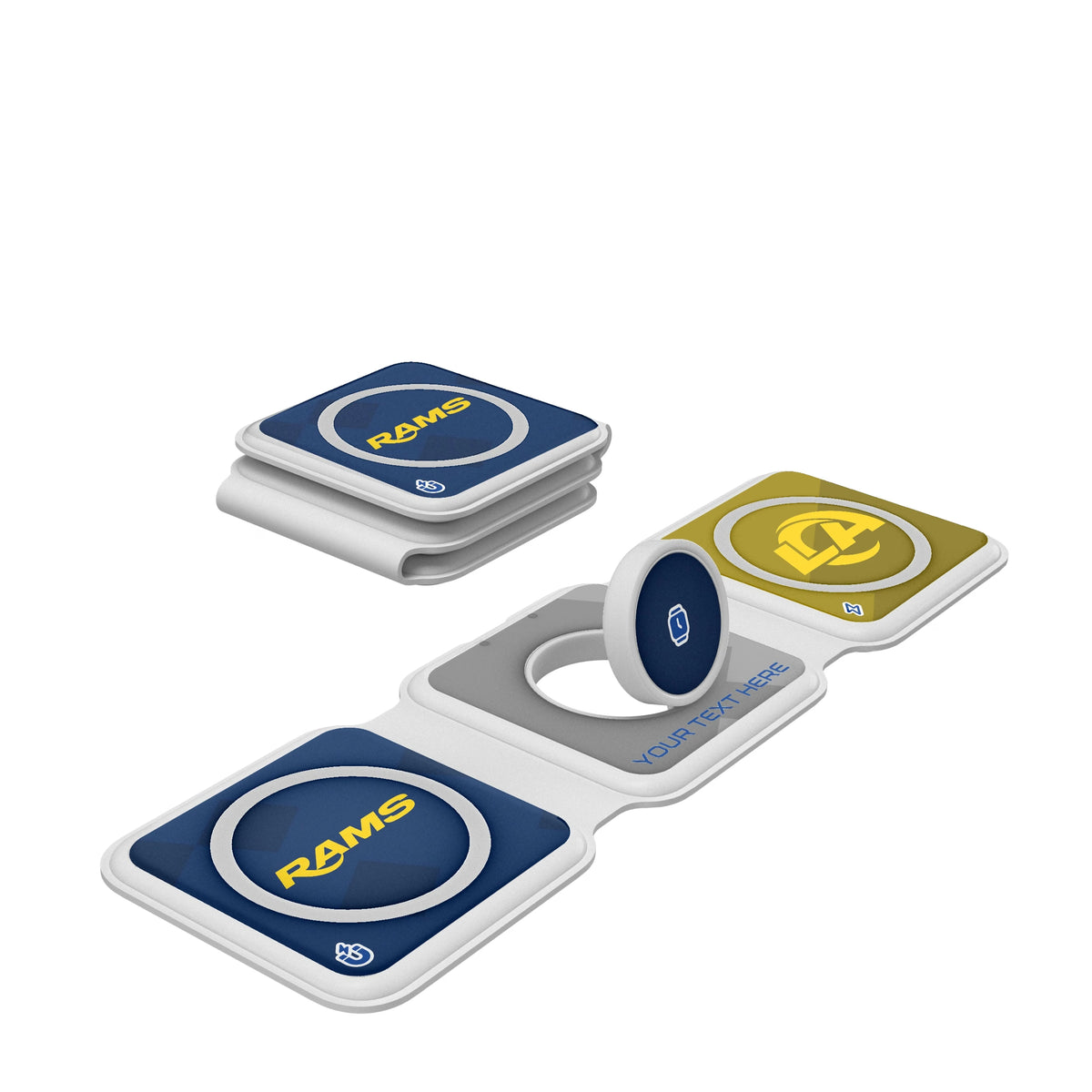 Los Angeles Rams Personalized Color Block Foldable 3 in 1 Charger