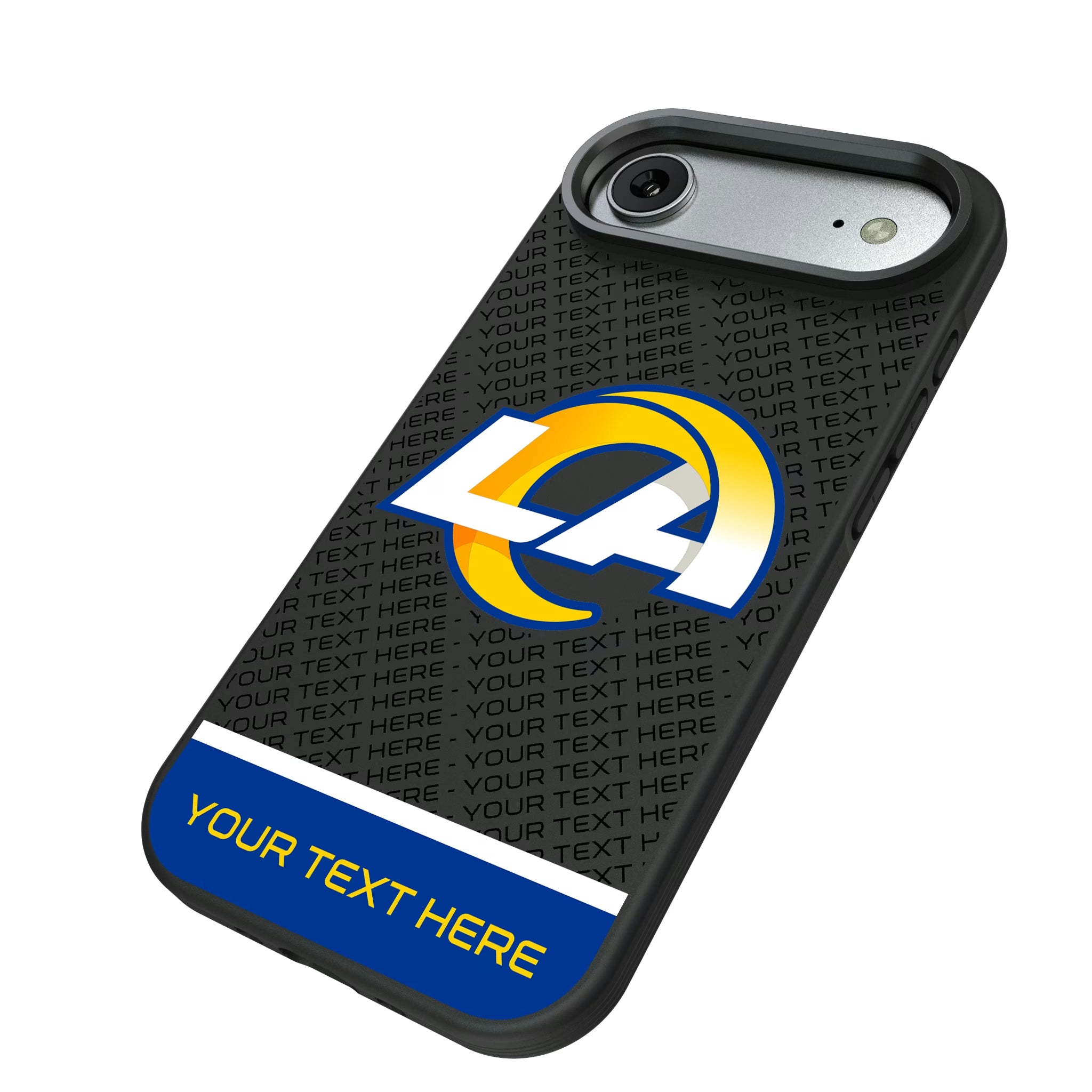 Los Angeles Rams Personalized EndZone Plus iPhone Bump Phone Case for Apple iPhone - Isometric View#Device_iPhone Air