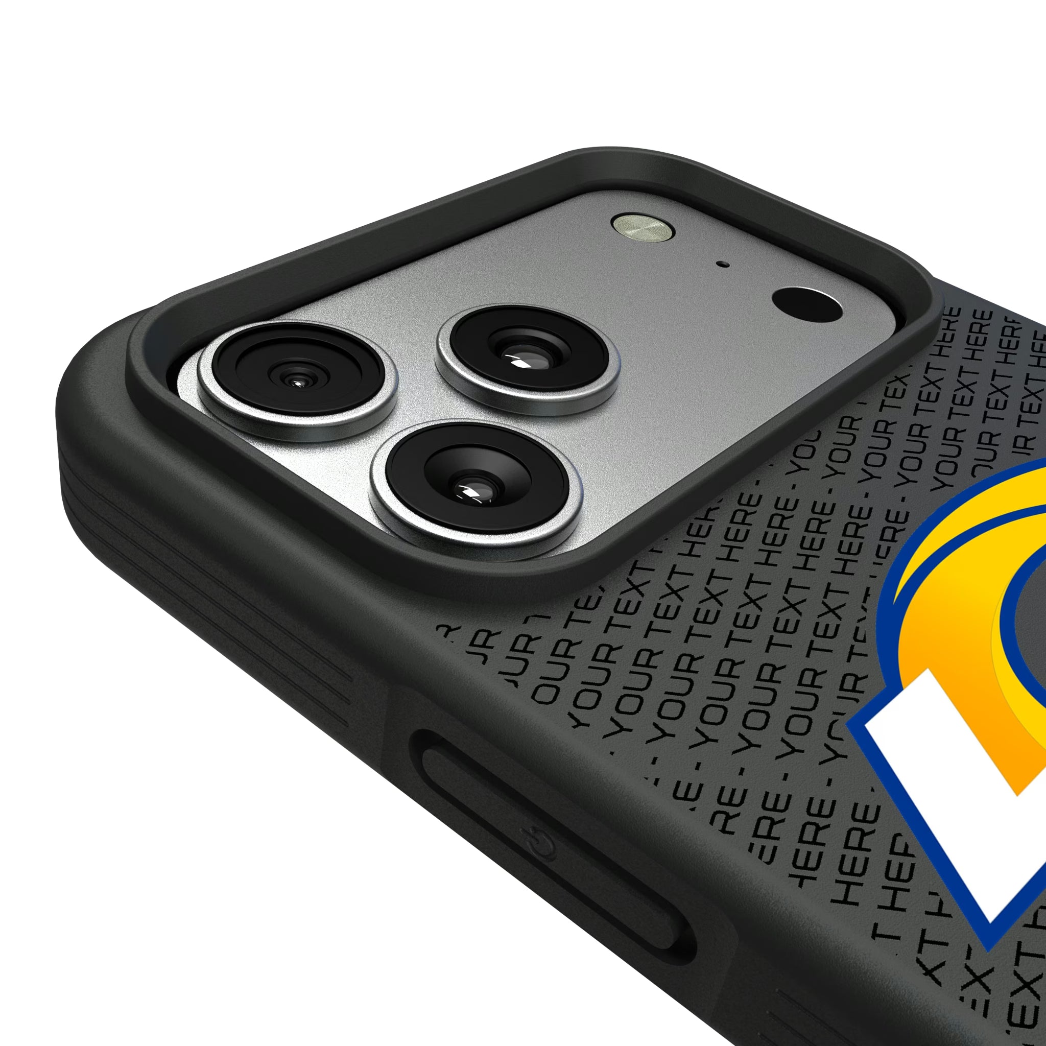Los Angeles Rams Personalized EndZone Plus iPhone Bump Phone Case for Apple iPhone - Detail#Device_iPhone 17 Pro Max