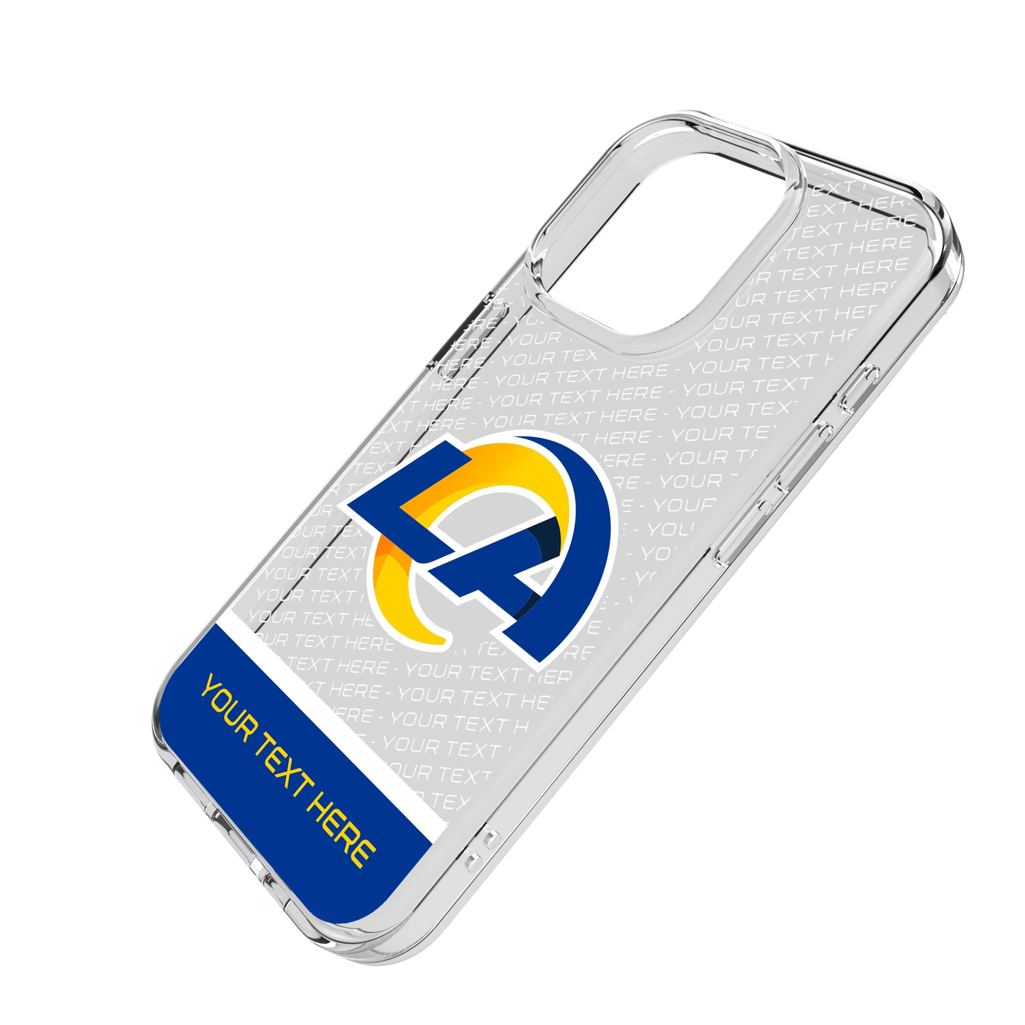Los Angeles Rams Personalized EndZone Plus iPhone Clear Phone Case for Apple iPhone - Isometric View