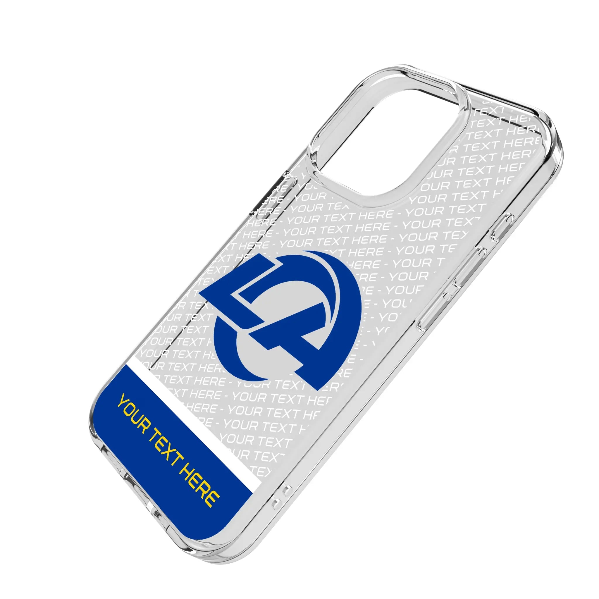 Los Angeles Rams Personalized EndZone Plus iPhone Clear Phone Case for Apple iPhone - Isometric View