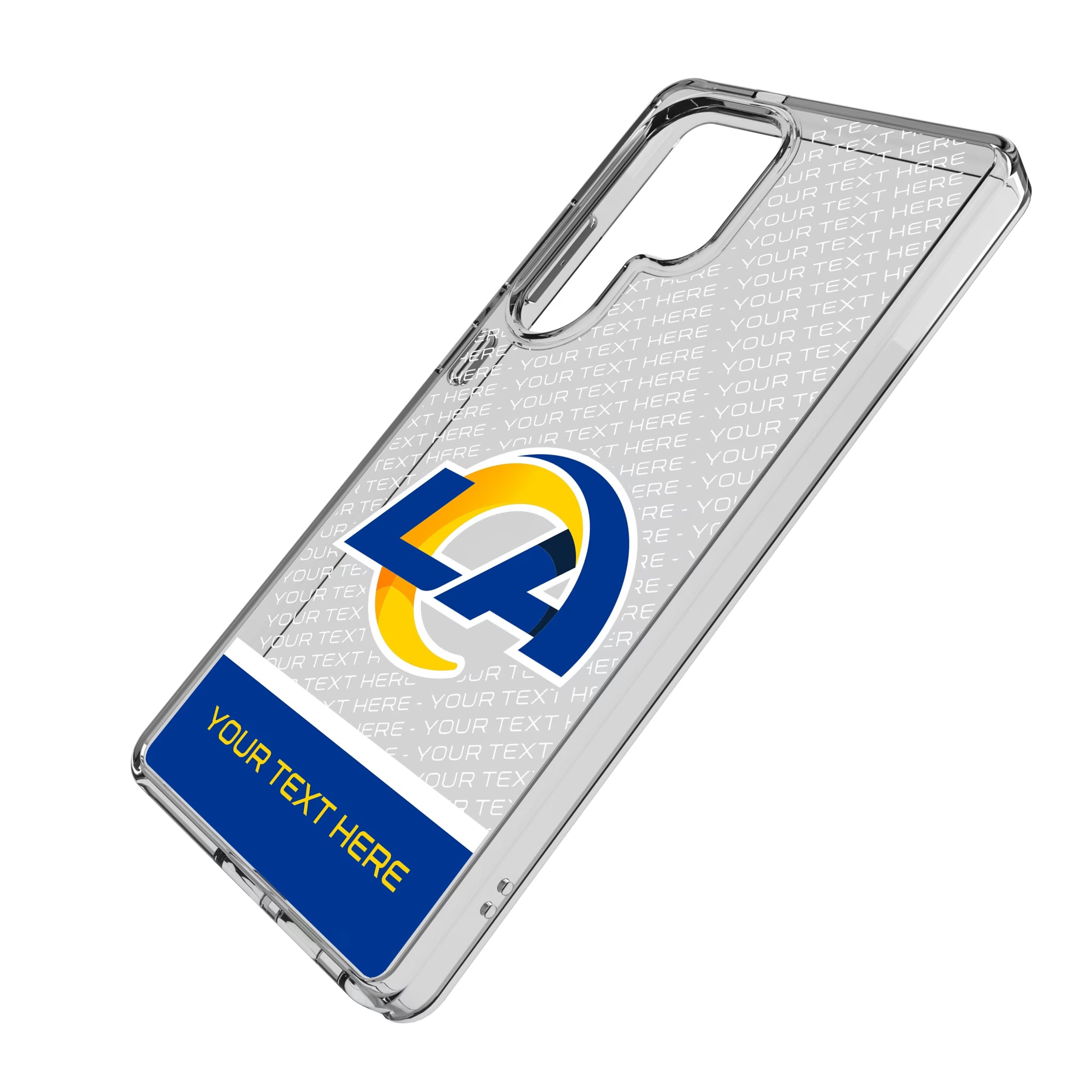 Los Angeles Rams Personalized EndZone Plus Galaxy Clear Phone Case for Samsung Galaxy - Isometric View