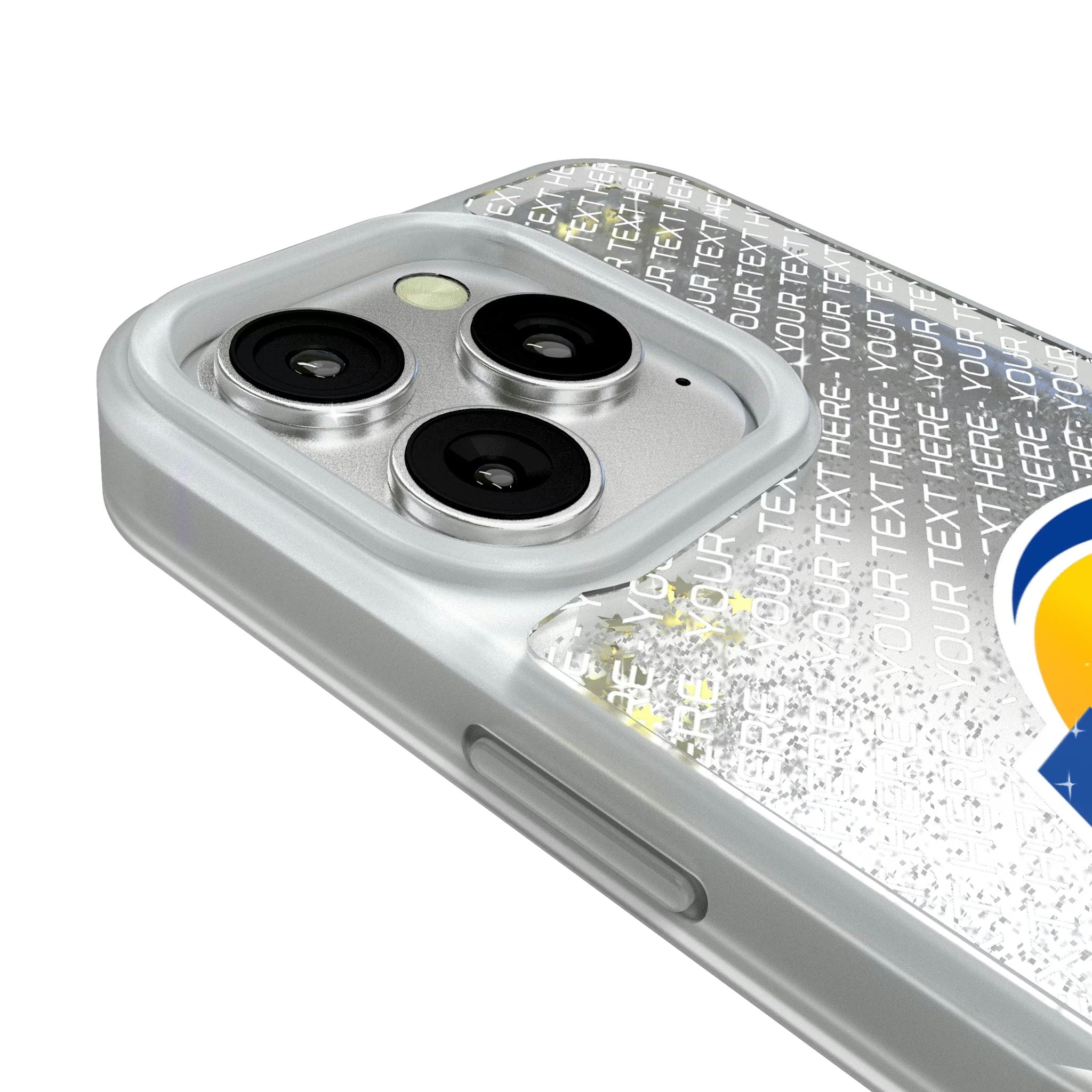 Los Angeles Rams Personalized EndZone Plus iPhone Glitter Phone Case for Apple iPhone - Detail#Device_iPhone 16 Pro