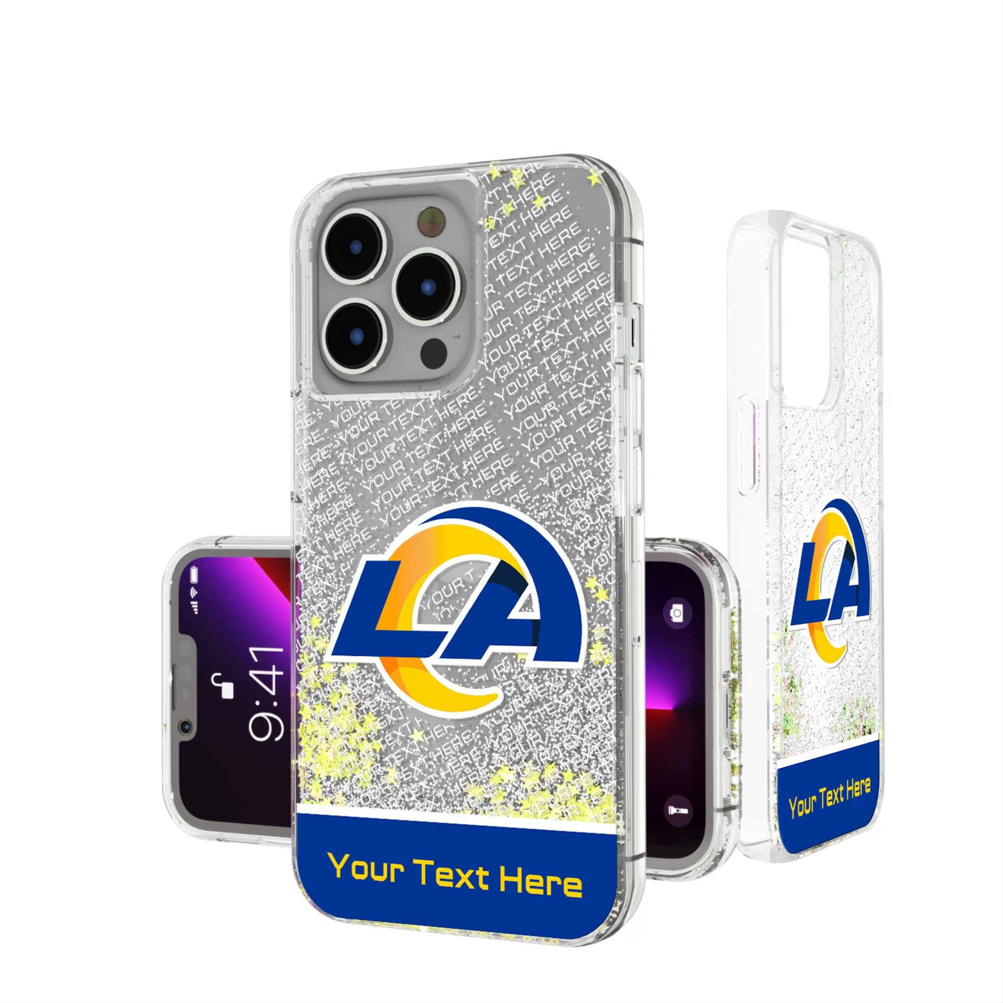 Los Angeles Rams Personalized EndZone Plus iPhone Glitter Phone Case for Apple iPhone