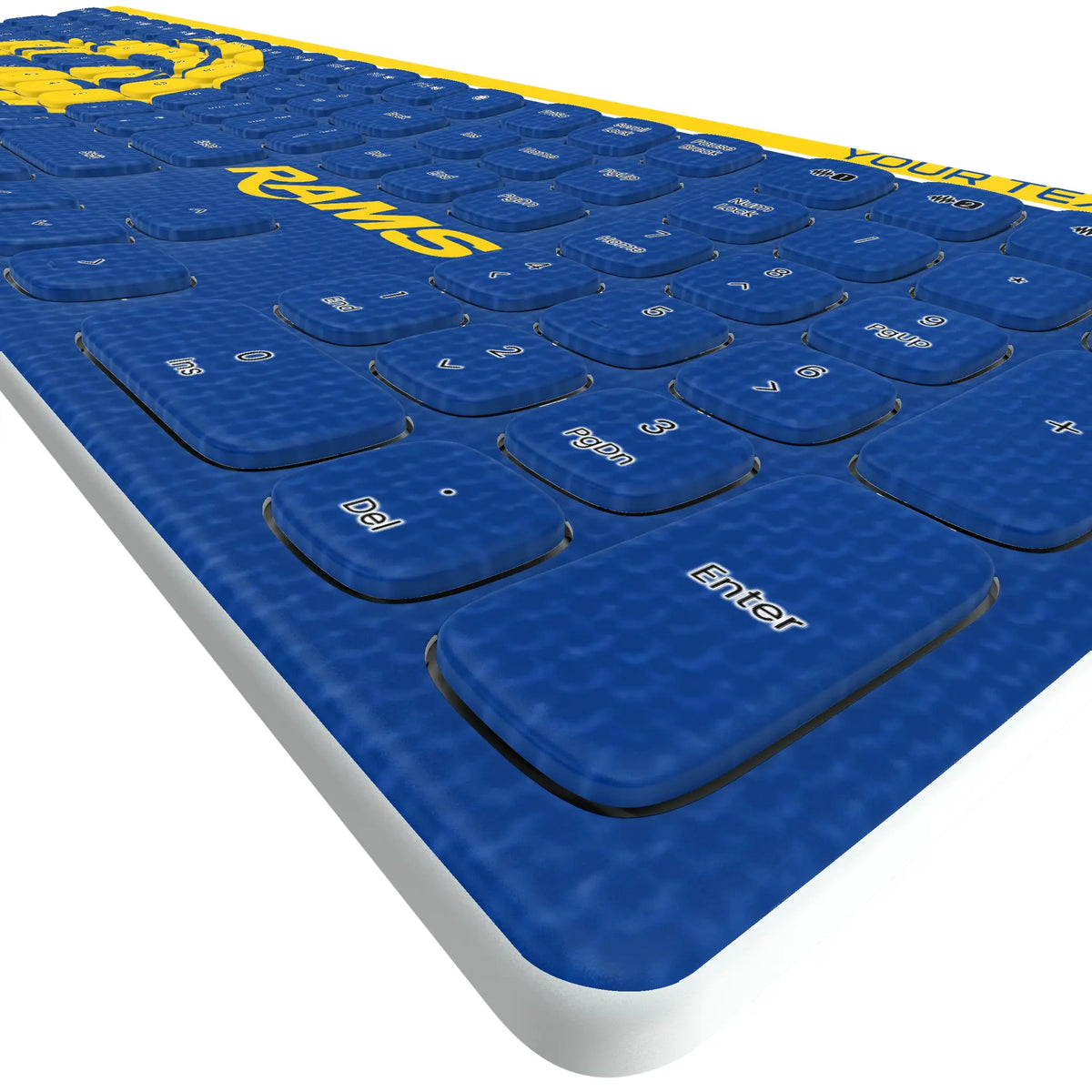 Los Angeles Rams Personalized Endzone Solid KKB605 Curved Wireless Keyboard - Detail