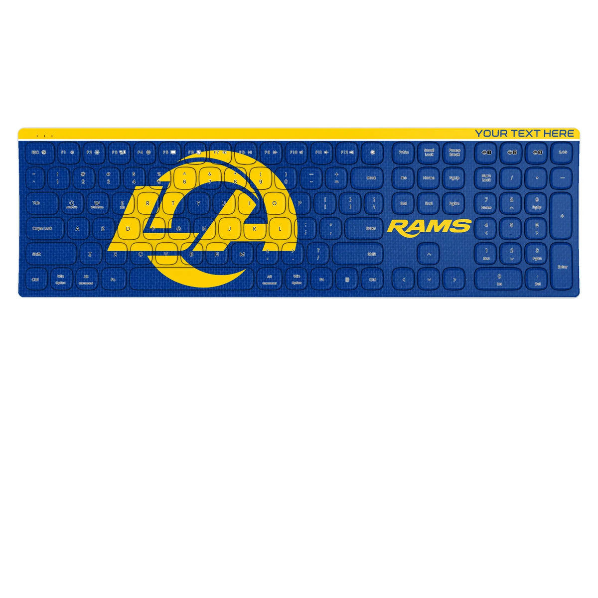 Los Angeles Rams Personalized Endzone Solid KKB605 Curved Wireless Keyboard
