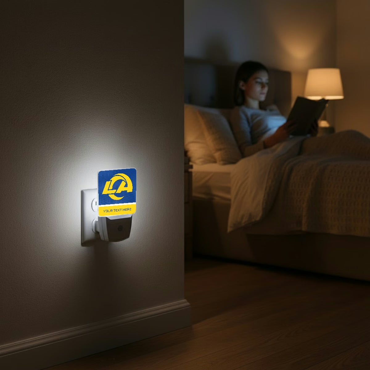 Los Angeles Rams Personalized Endzone Solid Night Light 2-Pack - Lifestyle