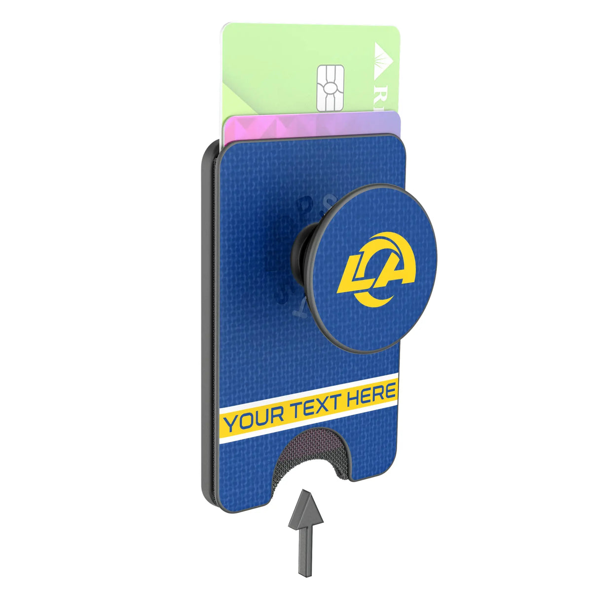 Los Angeles Rams Personalized Endzone Solid Popsockets Wallet Magnetic - Detail