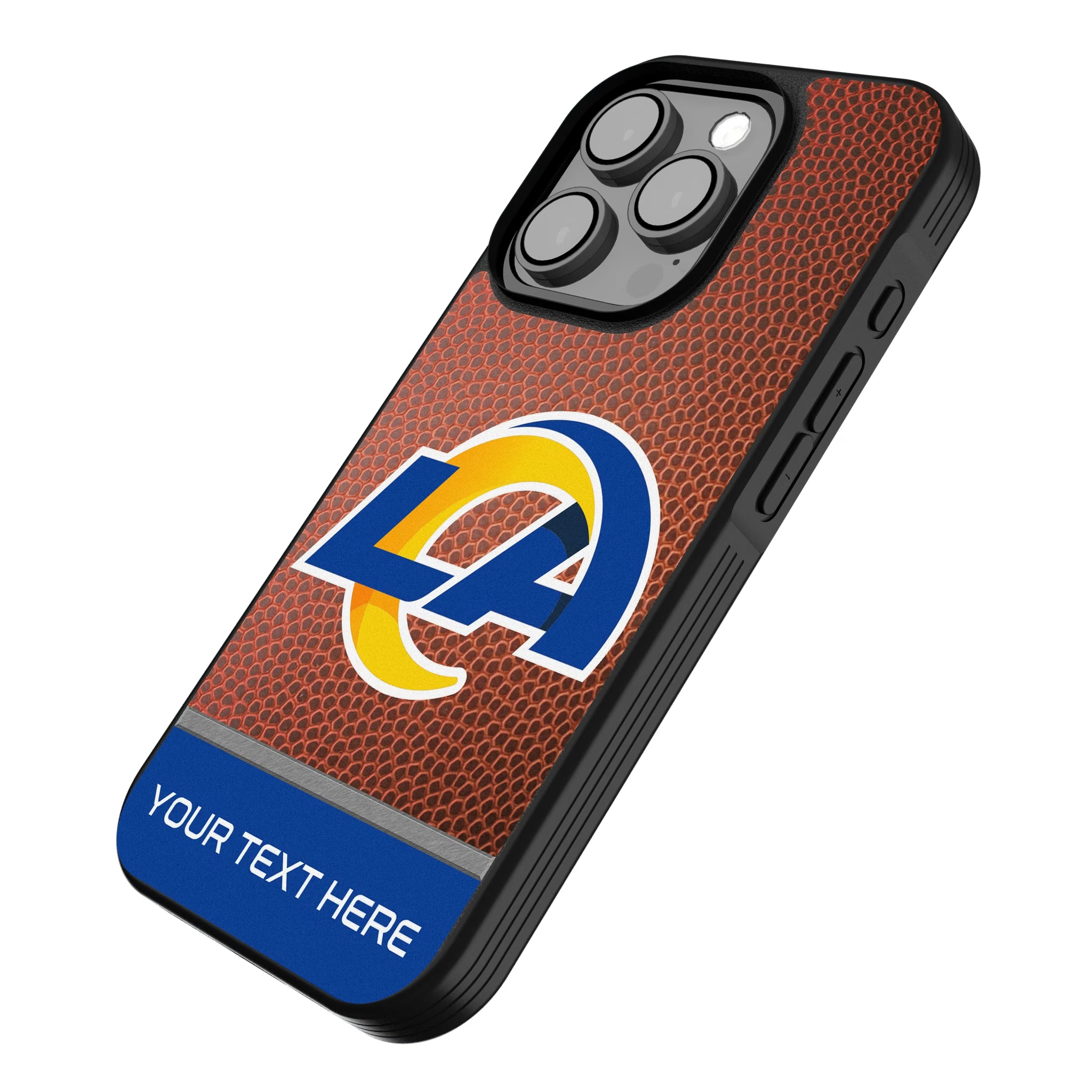Los Angeles Rams Personalized Football iPhone Bump Phone Case for Apple iPhone - Isometric View