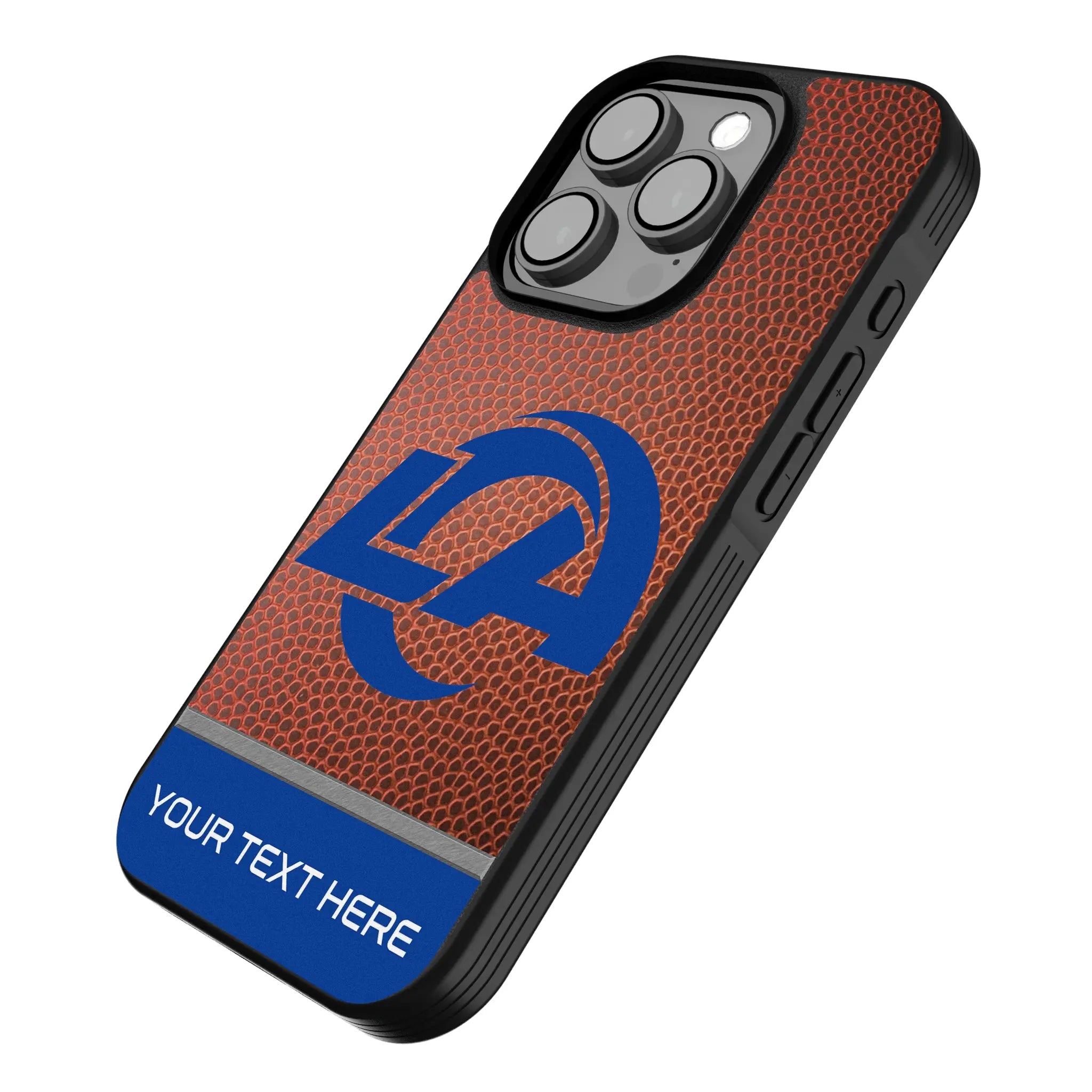 Los Angeles Rams Personalized Football iPhone Bump Phone Case for Apple iPhone - Isometric View