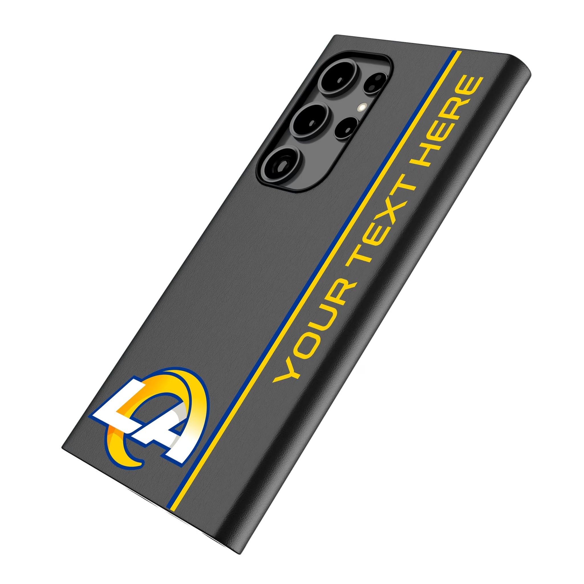 Los Angeles Rams Personalized Sidebard Galaxy MagSafe Compatible Phone Case for Samsung Galaxy - Isometric View