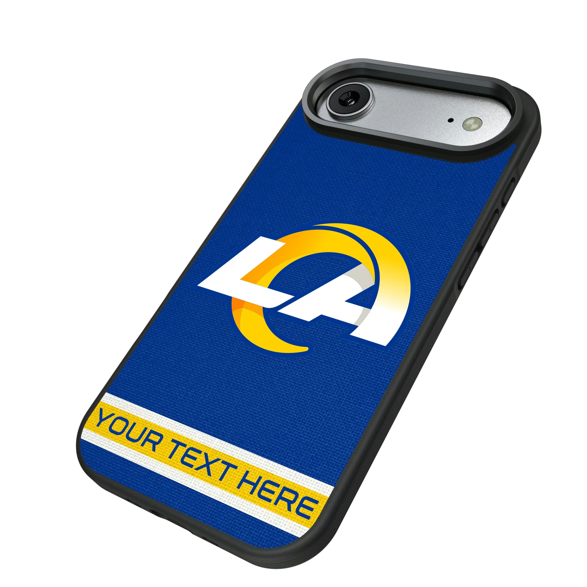 Los Angeles Rams Personalized Stripe iPhone Bump Phone Case for Apple iPhone - Isometric View#Device_iPhone Air