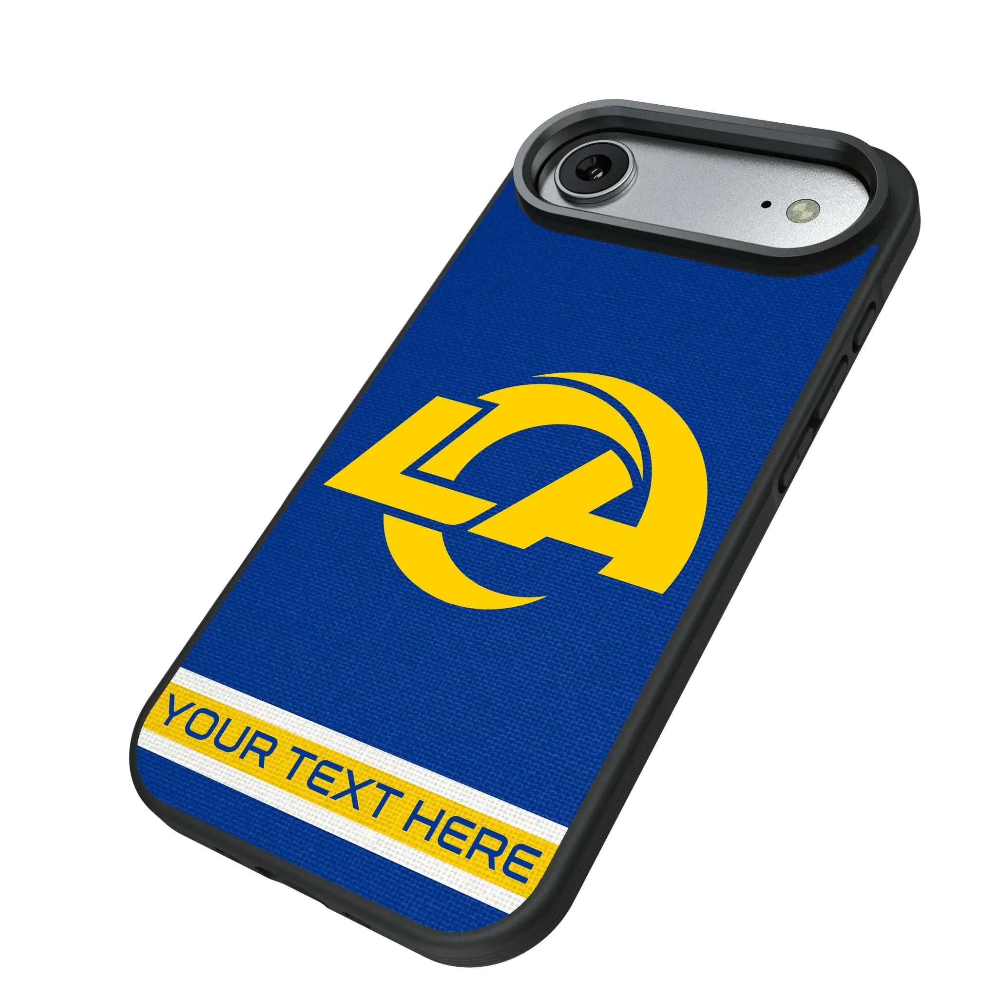 Los Angeles Rams Personalized Stripe iPhone Bump Phone Case for Apple iPhone - Isometric View#Device_iPhone Air