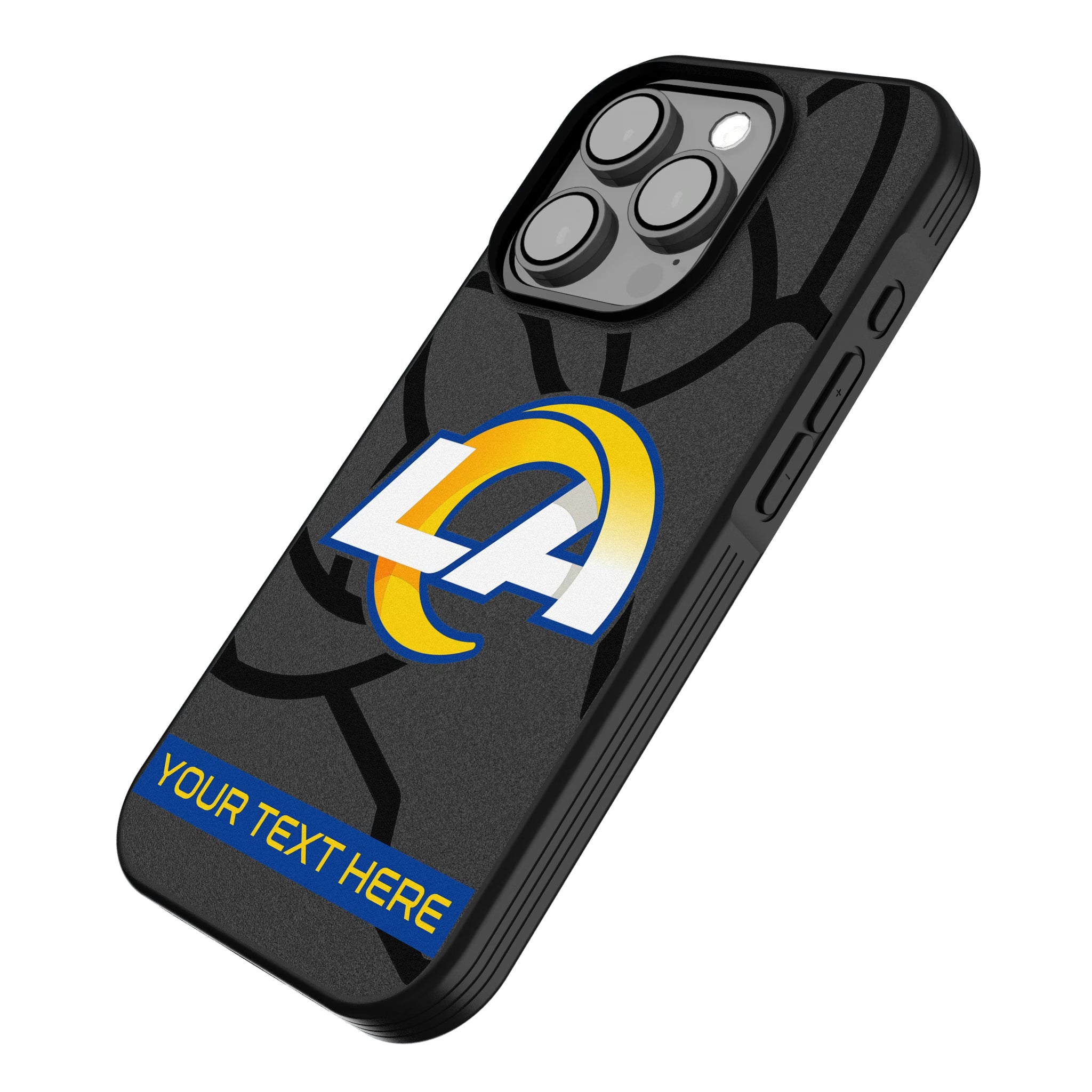 Los Angeles Rams Personalized Tilt iPhone Bump Phone Case for Apple iPhone - Isometric View