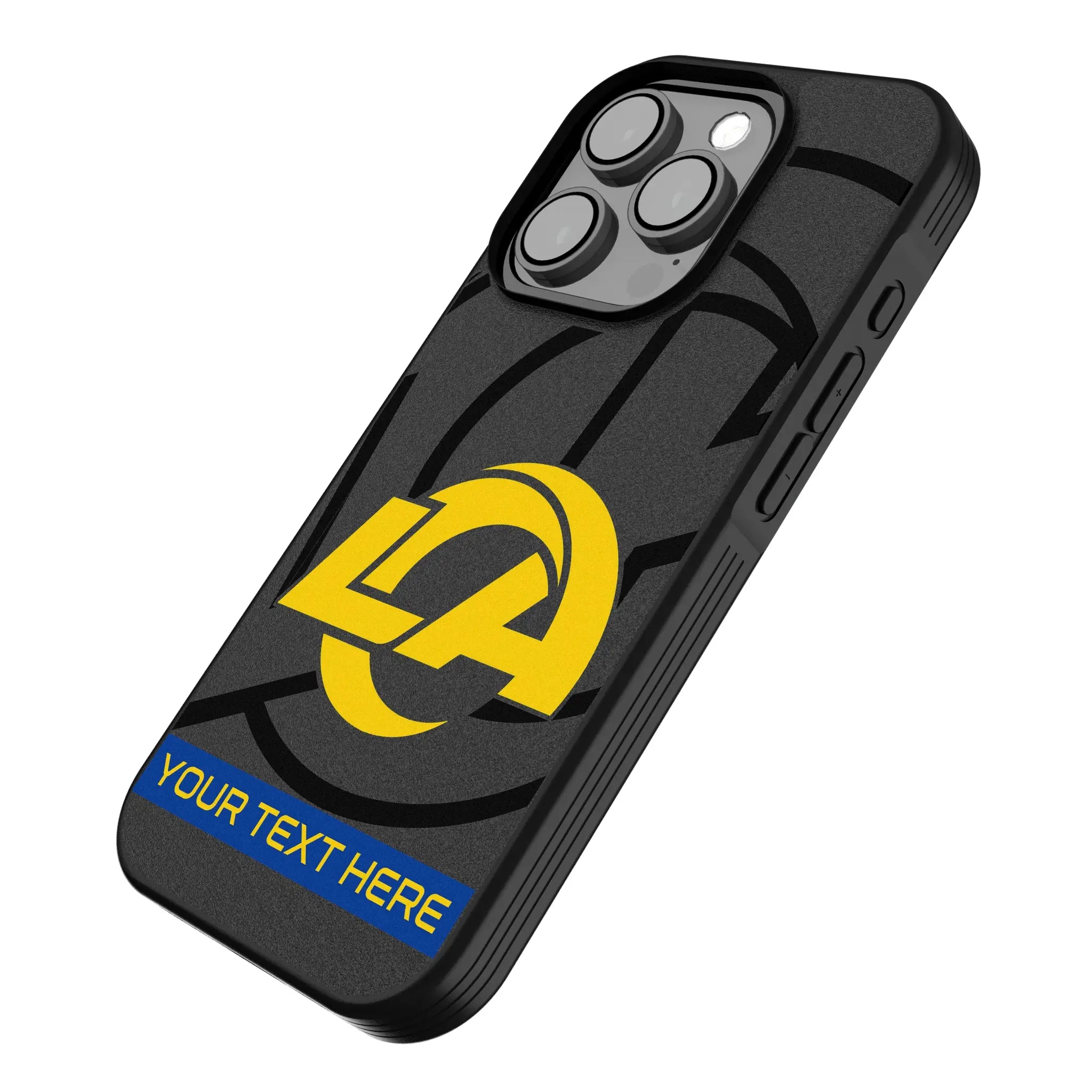 Los Angeles Rams Personalized Tilt iPhone Bump Phone Case for Apple iPhone - Isometric View