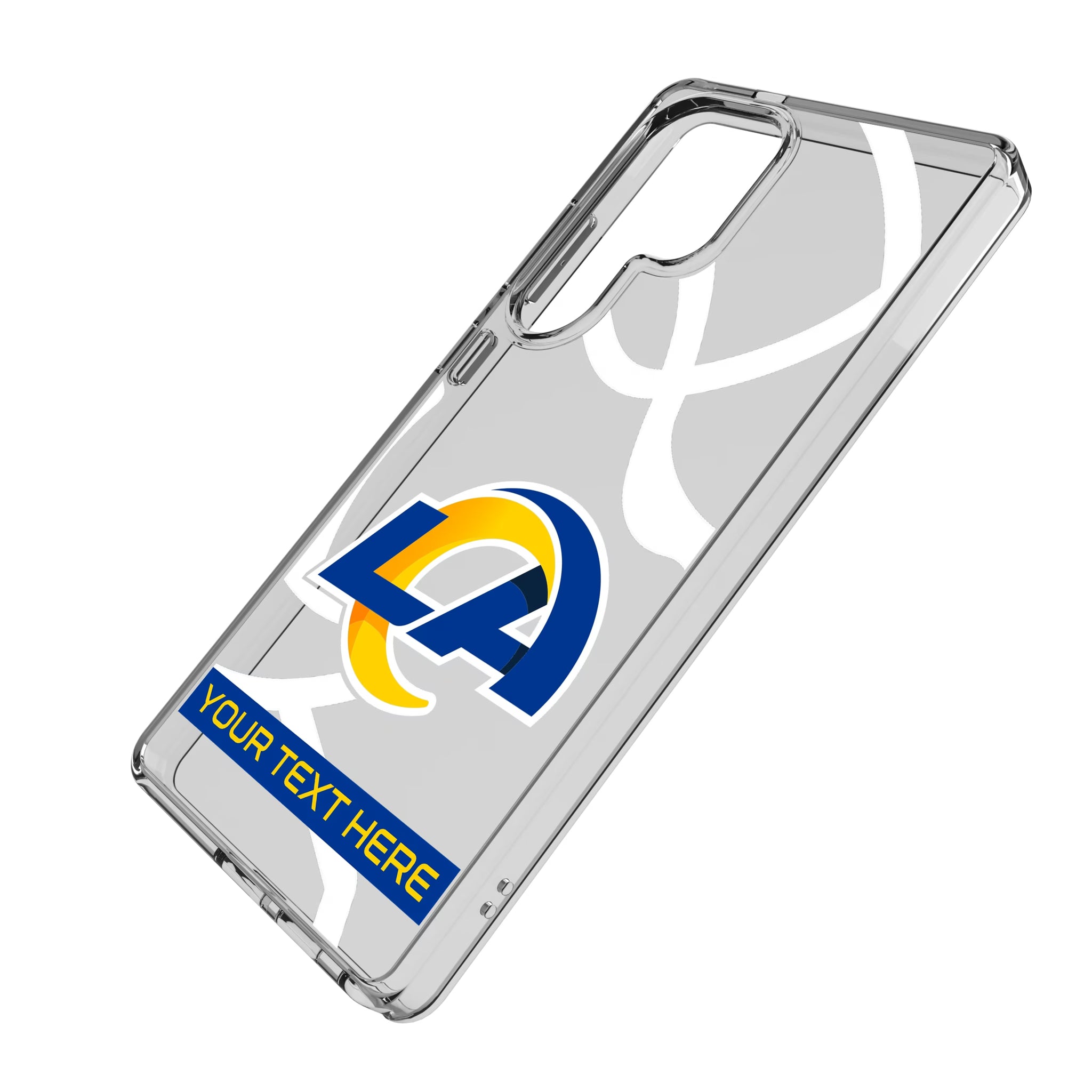 Los Angeles Rams Personalized Tilt Galaxy Clear Phone Case for Samsung Galaxy - Isometric View