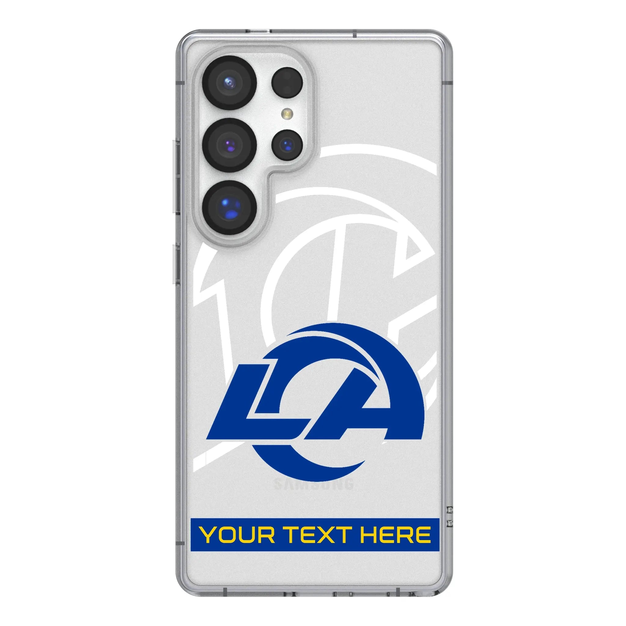 Los Angeles Rams Personalized Tilt Galaxy Clear Phone Case for Samsung Galaxy#Device_Galaxy S25 Ultra