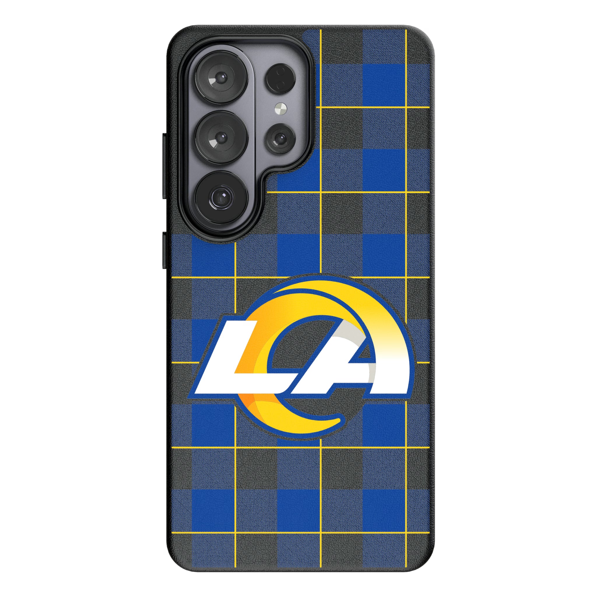 Los Angeles Rams Plaid Galaxy MagSafe Compatible Phone Case for Samsung Galaxy