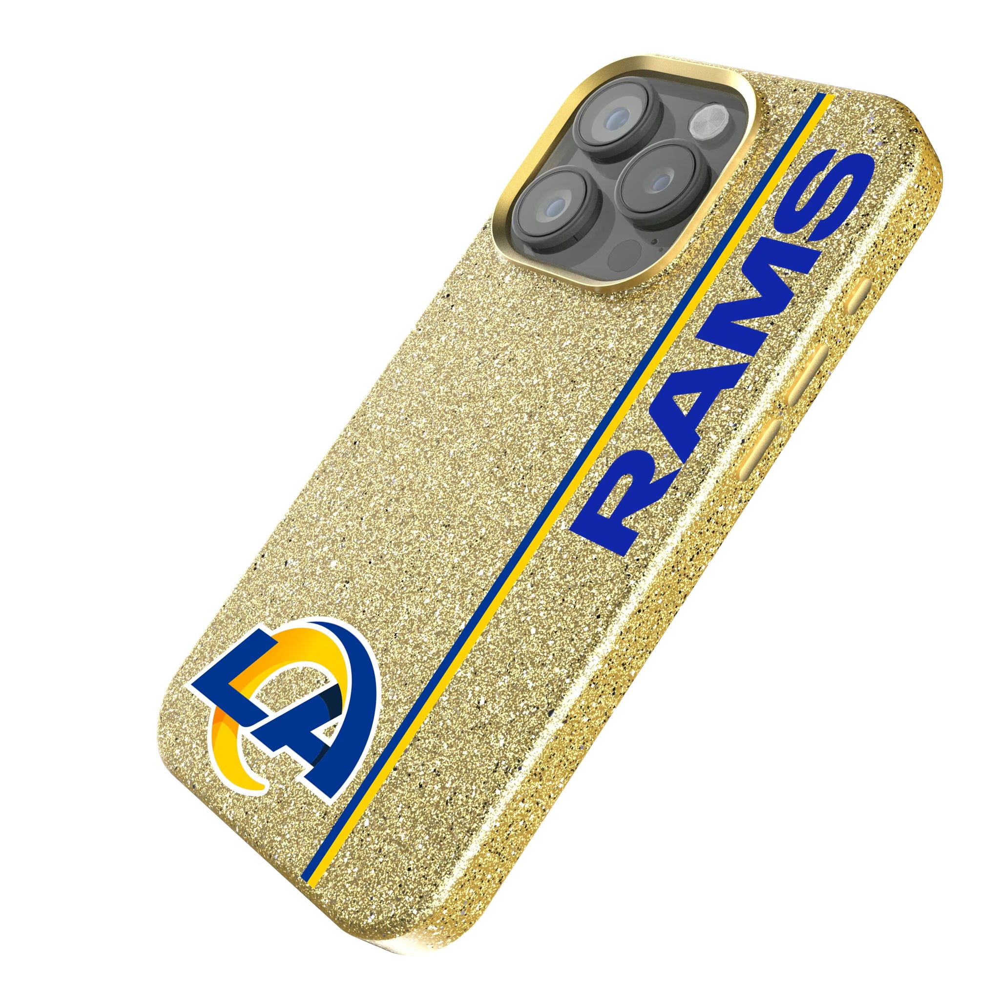 Los Angeles Rams Sidebar iPhone Bling Phone Case for Apple iPhone - Isometric View