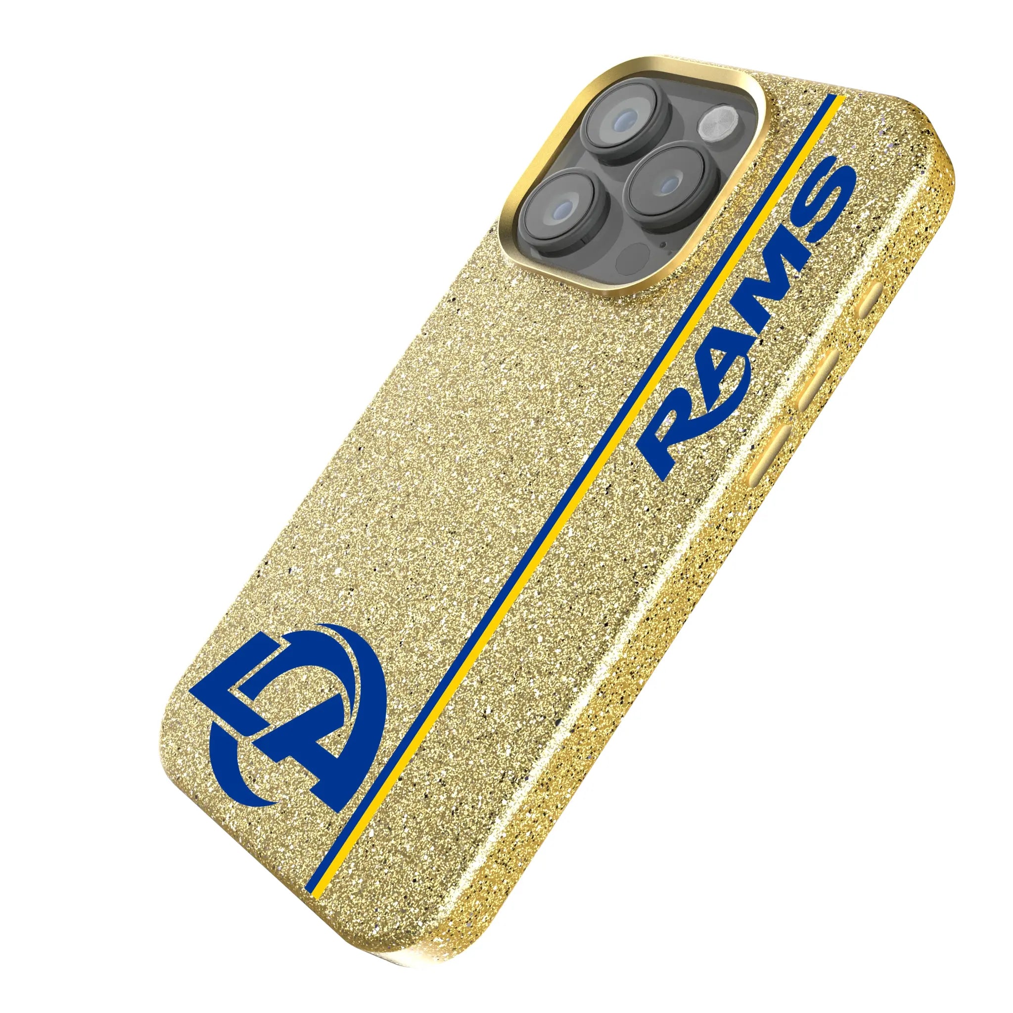 Los Angeles Rams Sidebar iPhone Bling Phone Case for Apple iPhone - Isometric View
