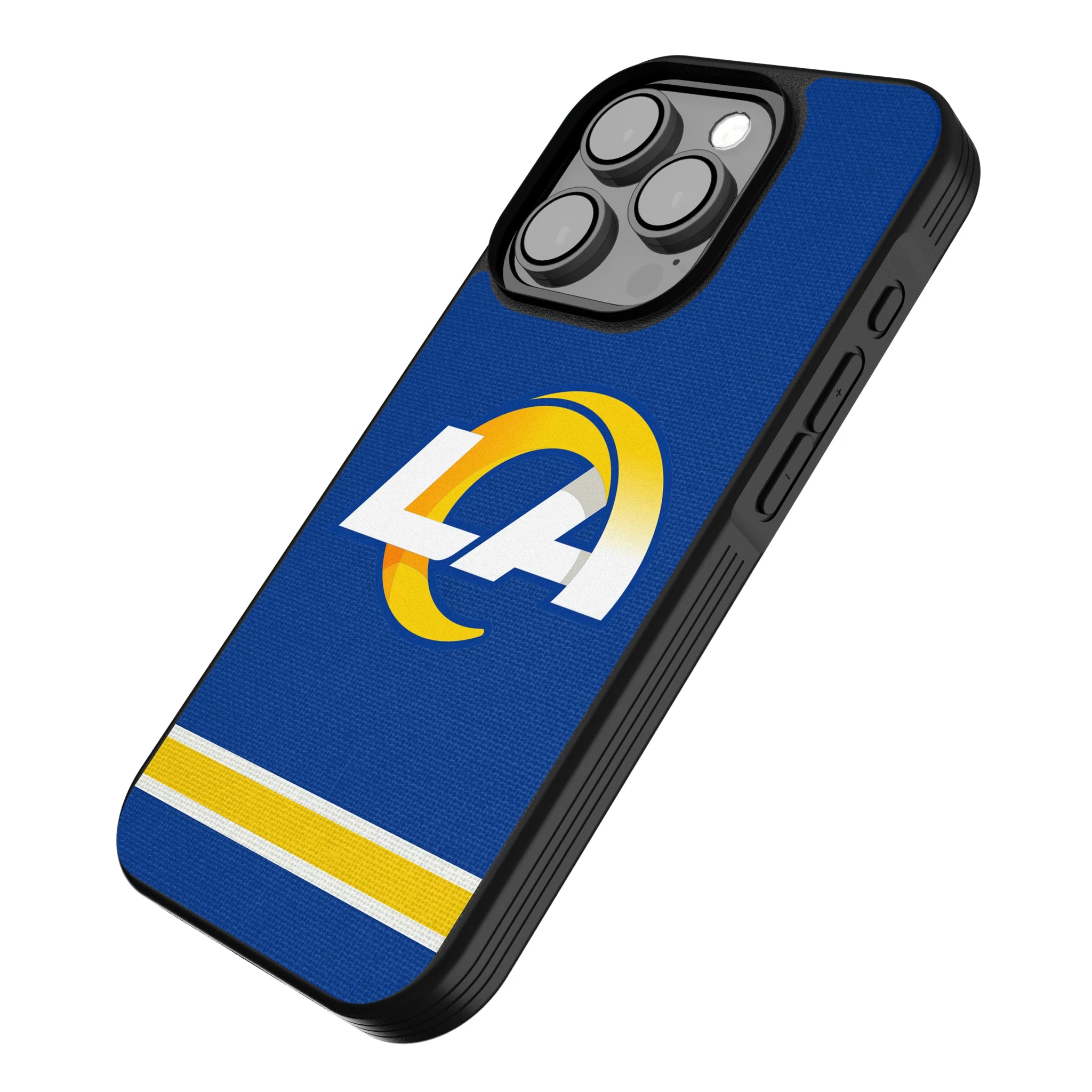 Los Angeles Rams Stripe iPhone Bump Phone Case for Apple iPhone - Isometric View